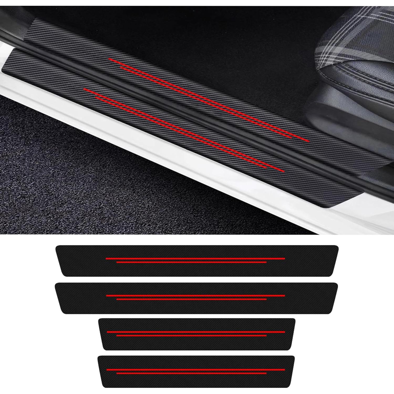 Protector de umbral de puerta TVKJHG 9 piezas rojo universal