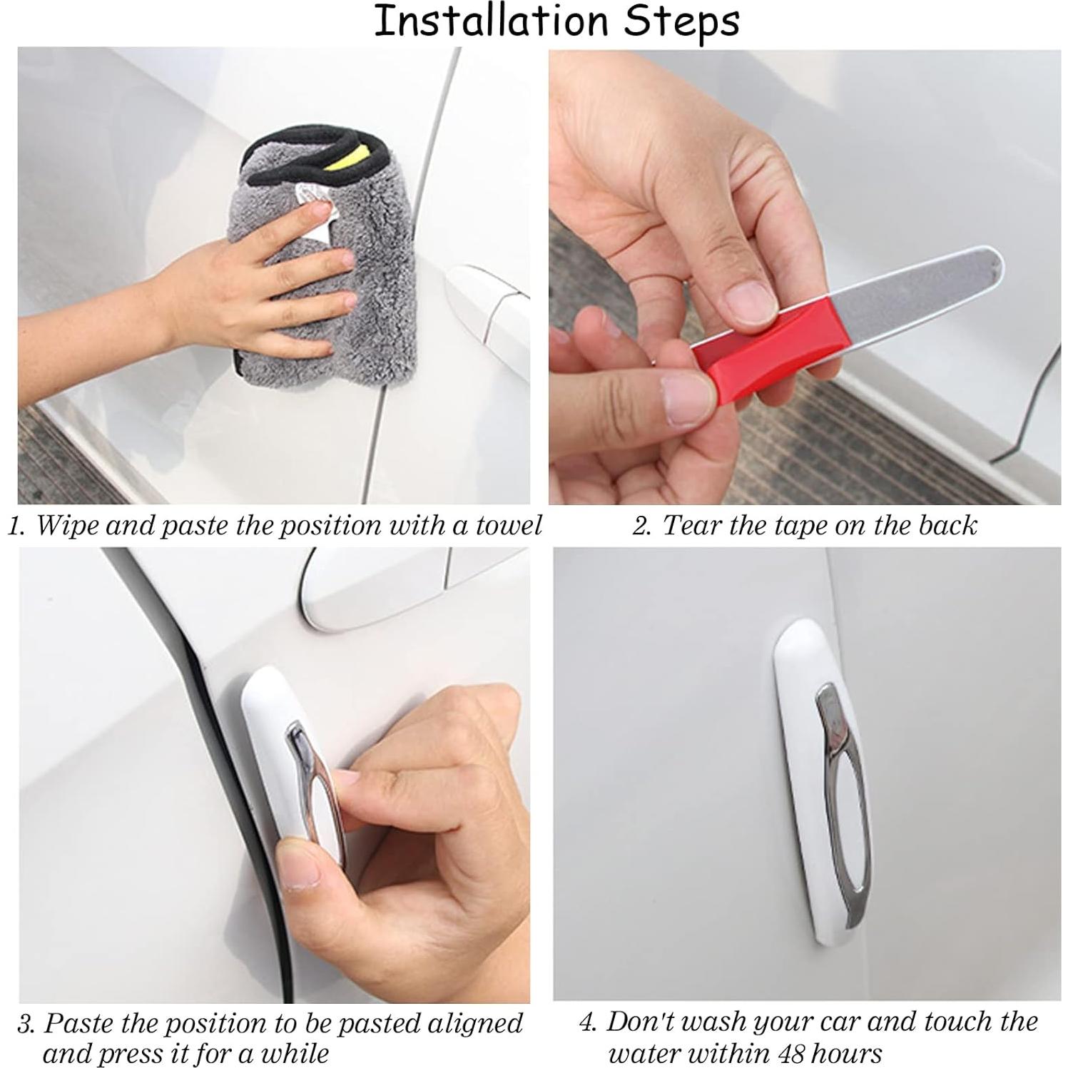 4 Protectores de Bordes de Puerta de Coche Vahinix Blanco