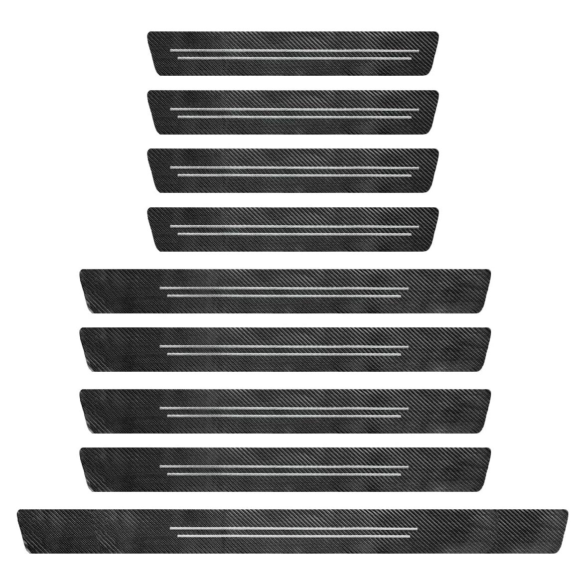 9 PCS Protector de Umbral de Puerta SHMZK Fibra de Carbono