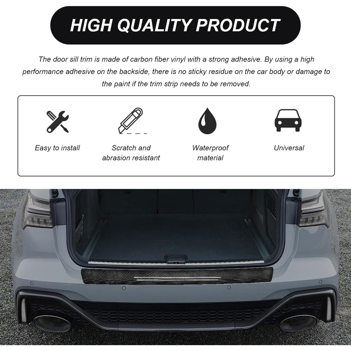 9 PCS Protector de Umbral de Puerta SHMZK Fibra de Carbono