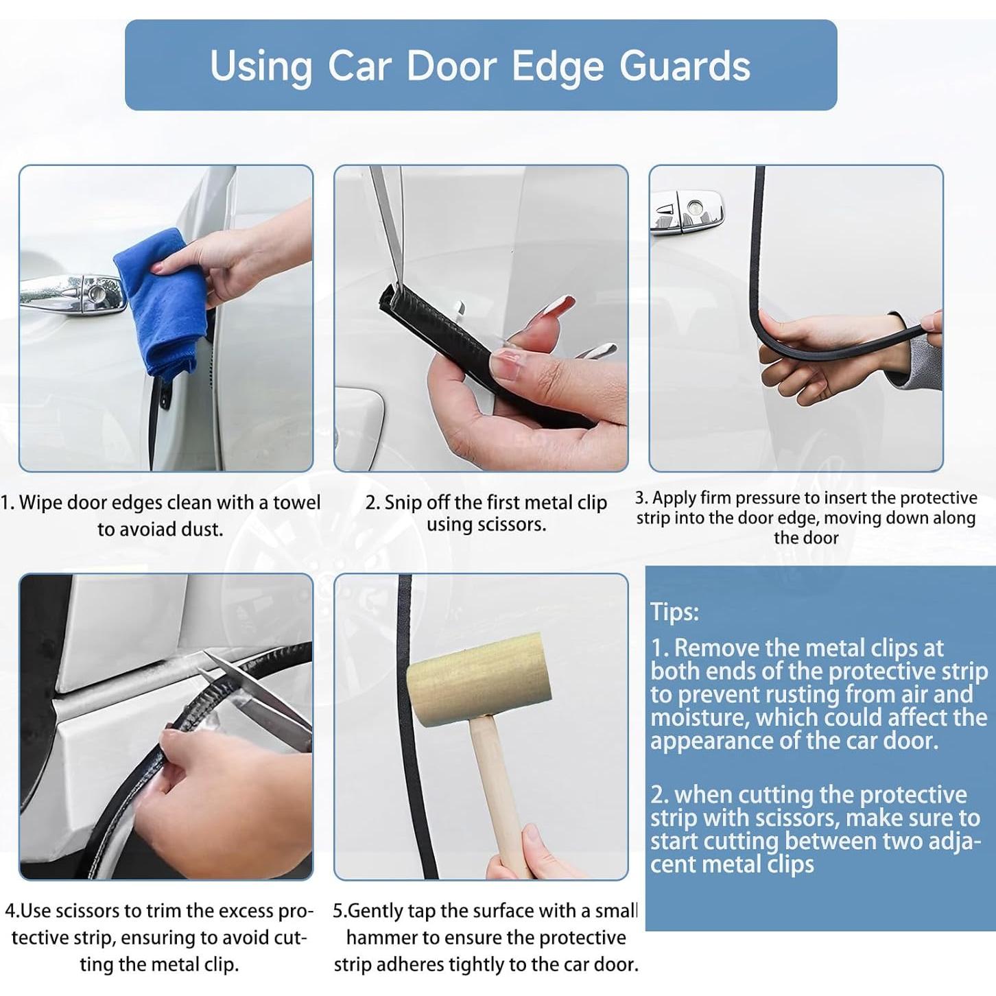 Protector de Bordes de Puerta de Coche Winfort 5M Goma Blanco