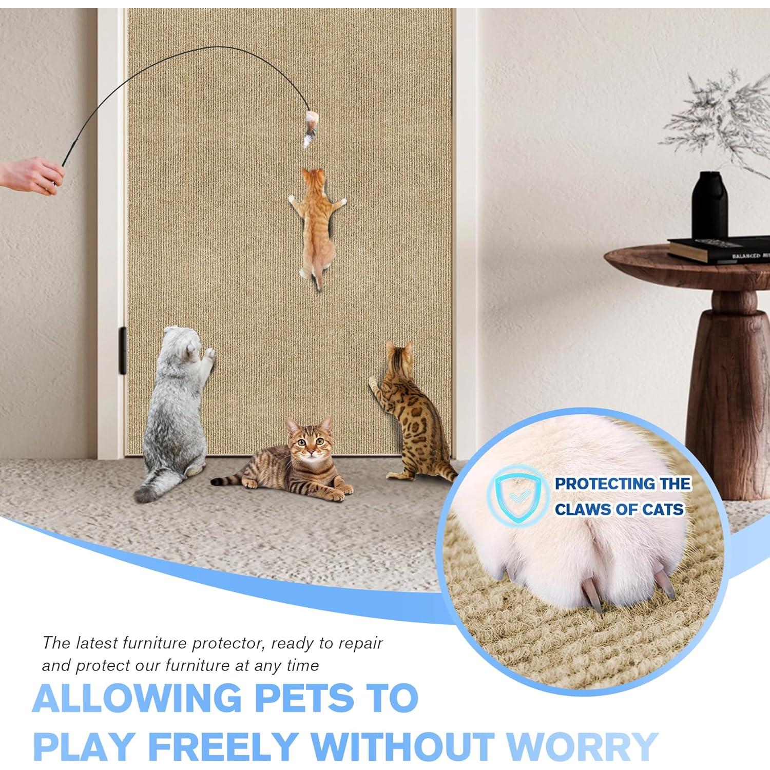 Alfombra Autoadhesiva para Rascado de Gatos Hriiiiya 2Pack 99.8x39.9cm