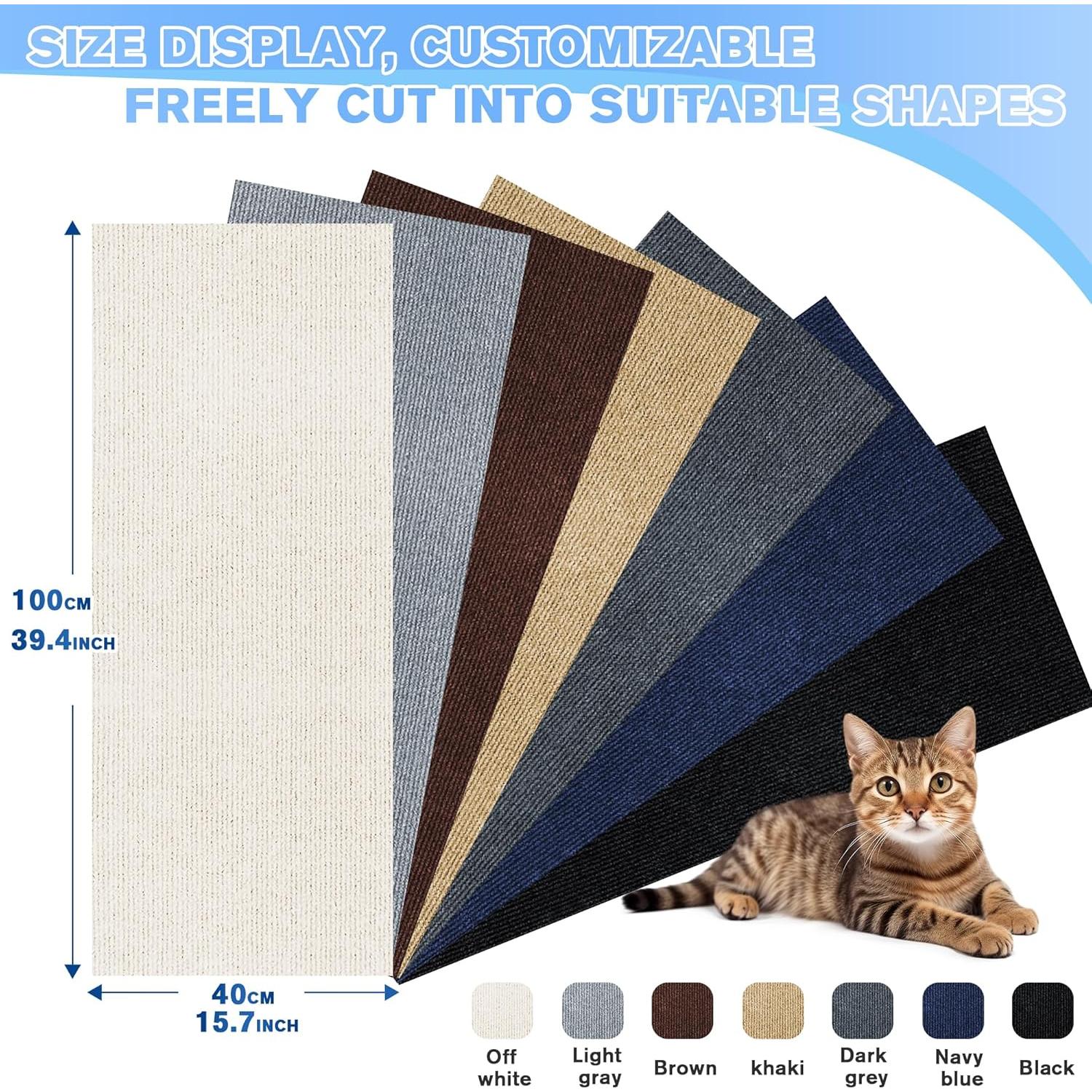 Alfombra Autoadhesiva para Rascado de Gatos Hriiiiya 2Pack 99.8x39.9cm