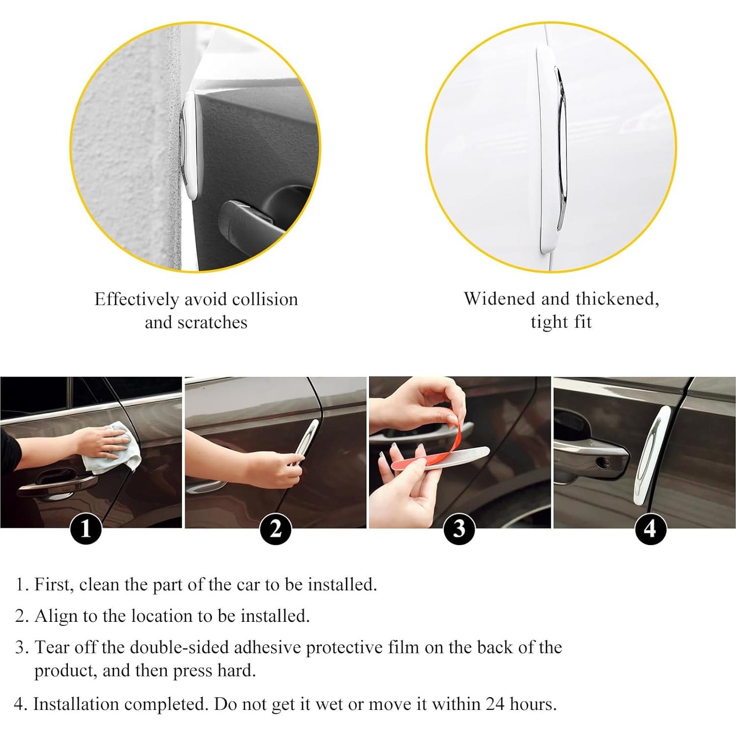 4 Protectores de Bordes de Puertas de Coche DXNQ - Blanco