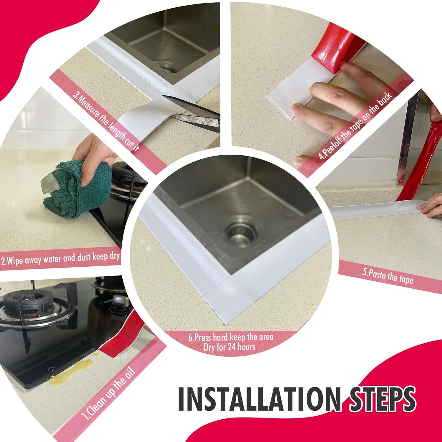 Cinta de Calafateo Autoadhesiva Blanca WHXS 3 Rollos 3.81cm