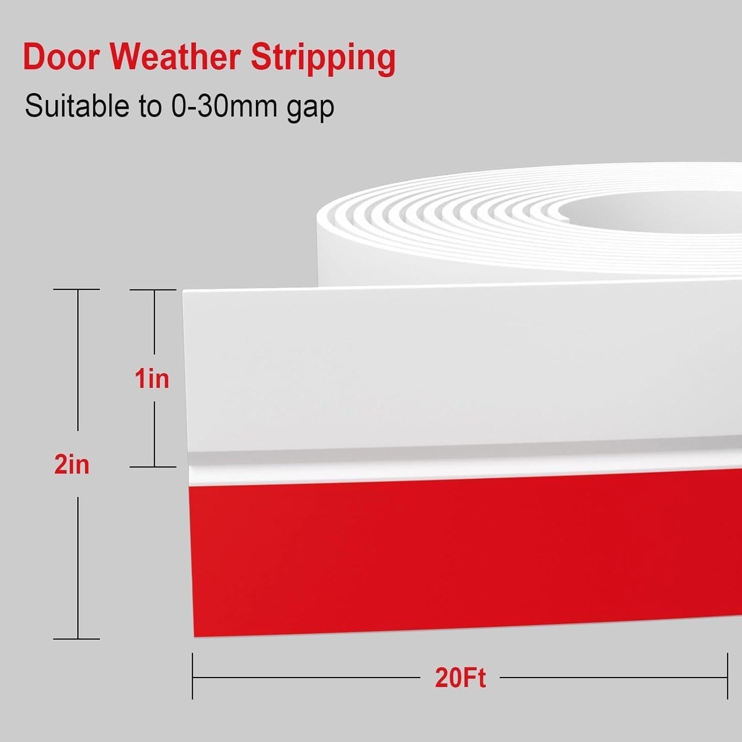 Sello de Puerta con Burlete Ginchain 6.1m Silicona Blanca