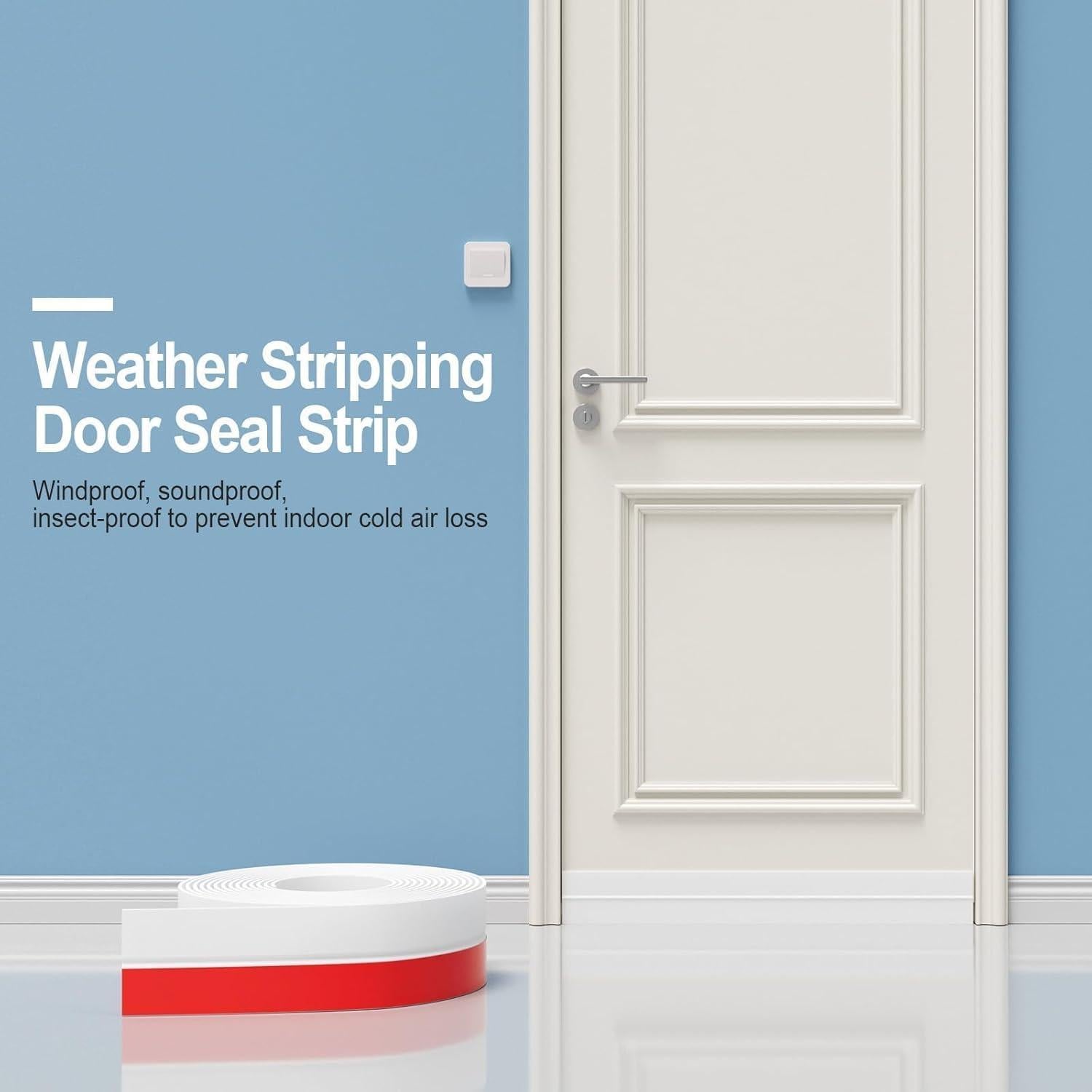 Sello de Puerta con Burlete Ginchain 6.1m Silicona Blanca