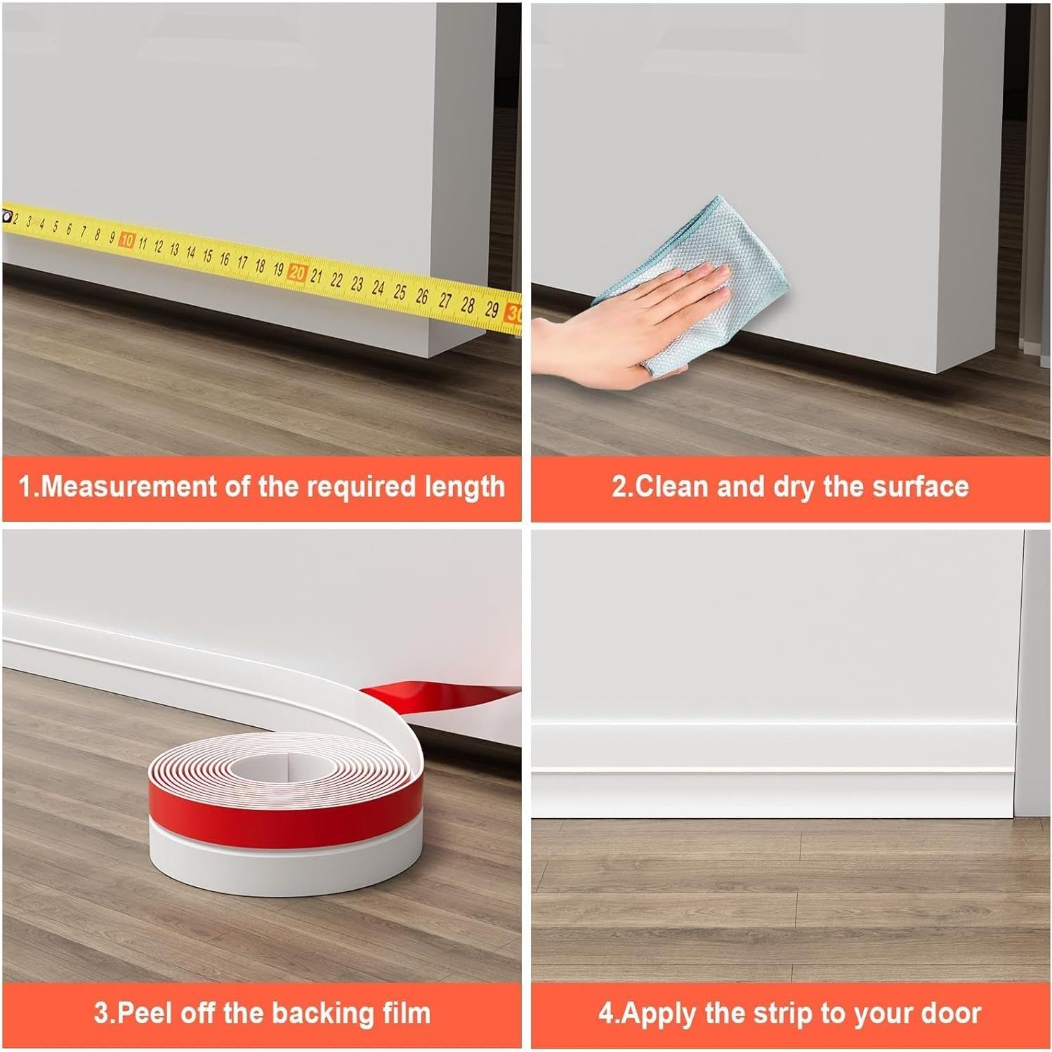 Sello de Puerta con Burlete Ginchain 6.1m Silicona Blanca