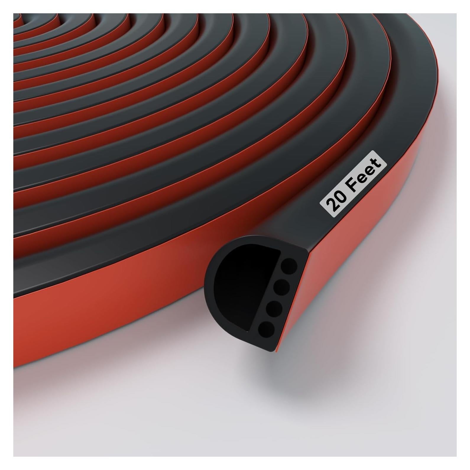 Burlete Autoadhesivo de Silicona SNSTEK 6.1m Negro 9.5x6.4mm