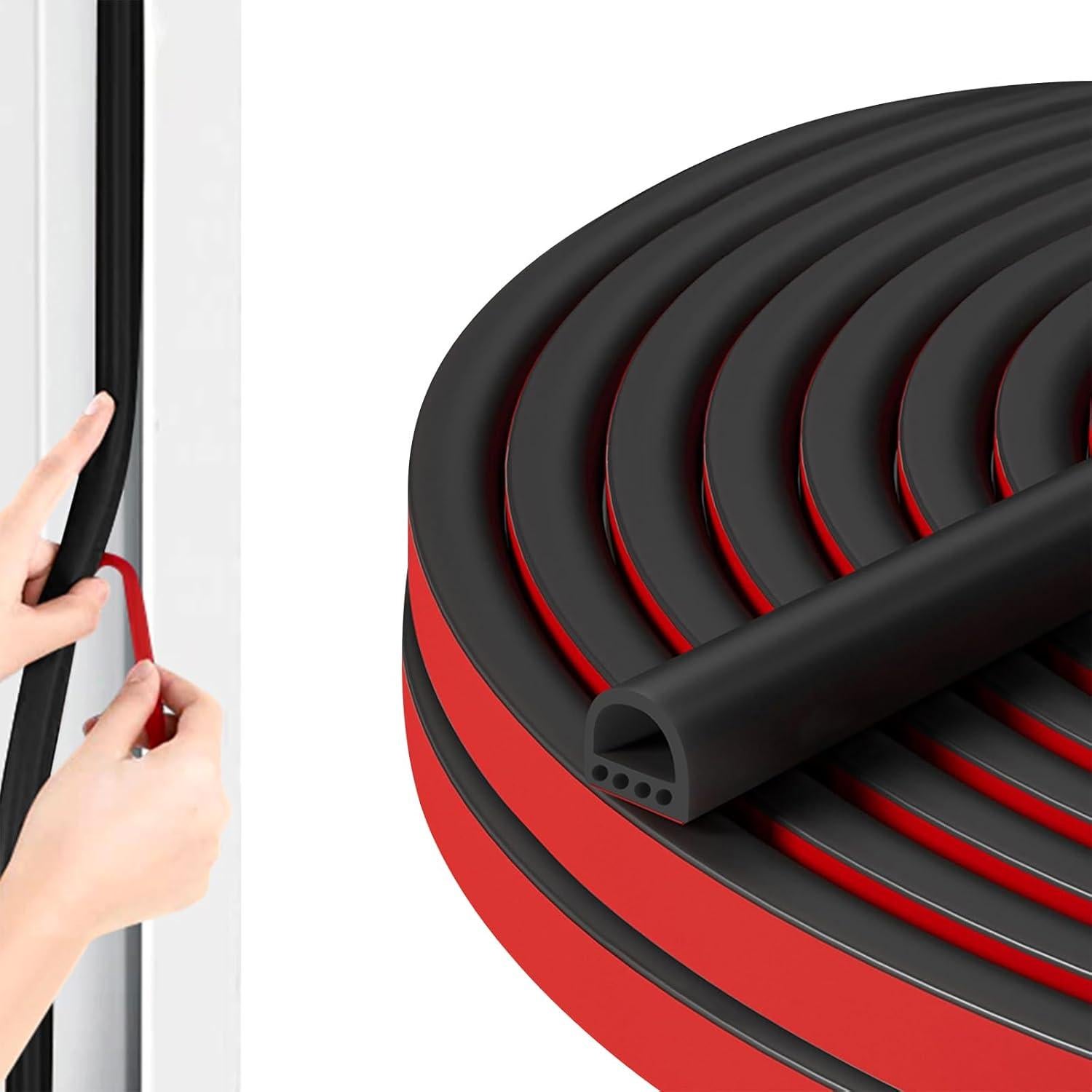 Burlete Autoadhesivo de Silicona SNSTEK 6.1m Negro 9.5x6.4mm