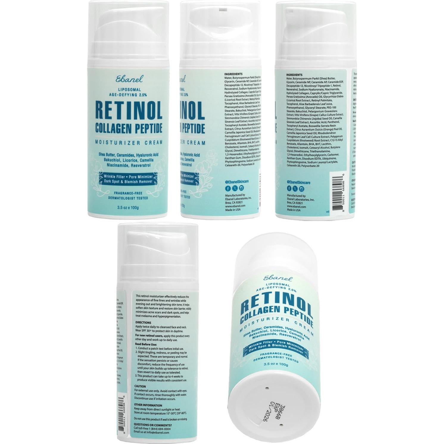 Crema Anti-Envejecimiento Ebanel con Retinol y Colágeno 99g