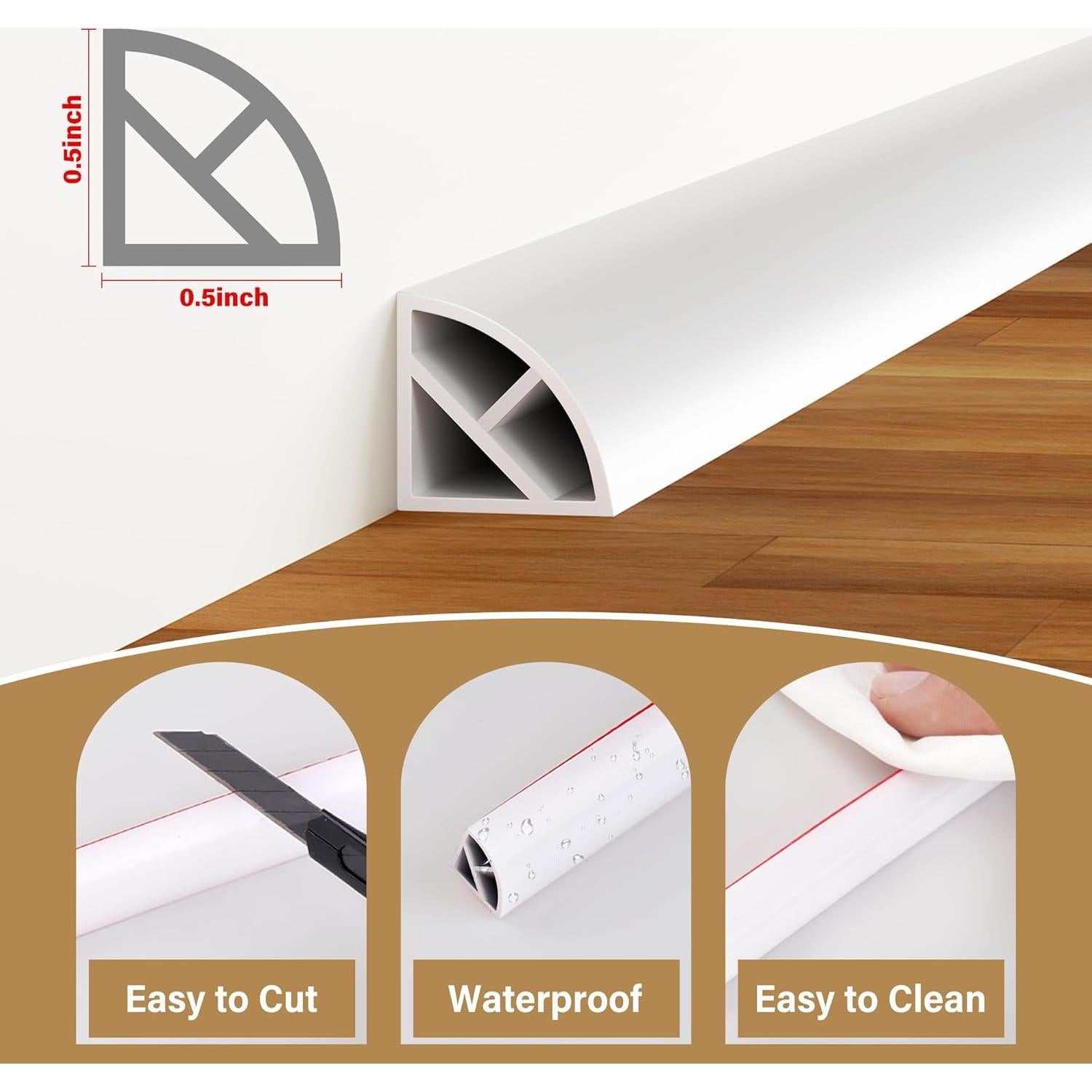 Moldura Cuarterona Flexible GCJUYA 299.72 cm Blanco Silicona