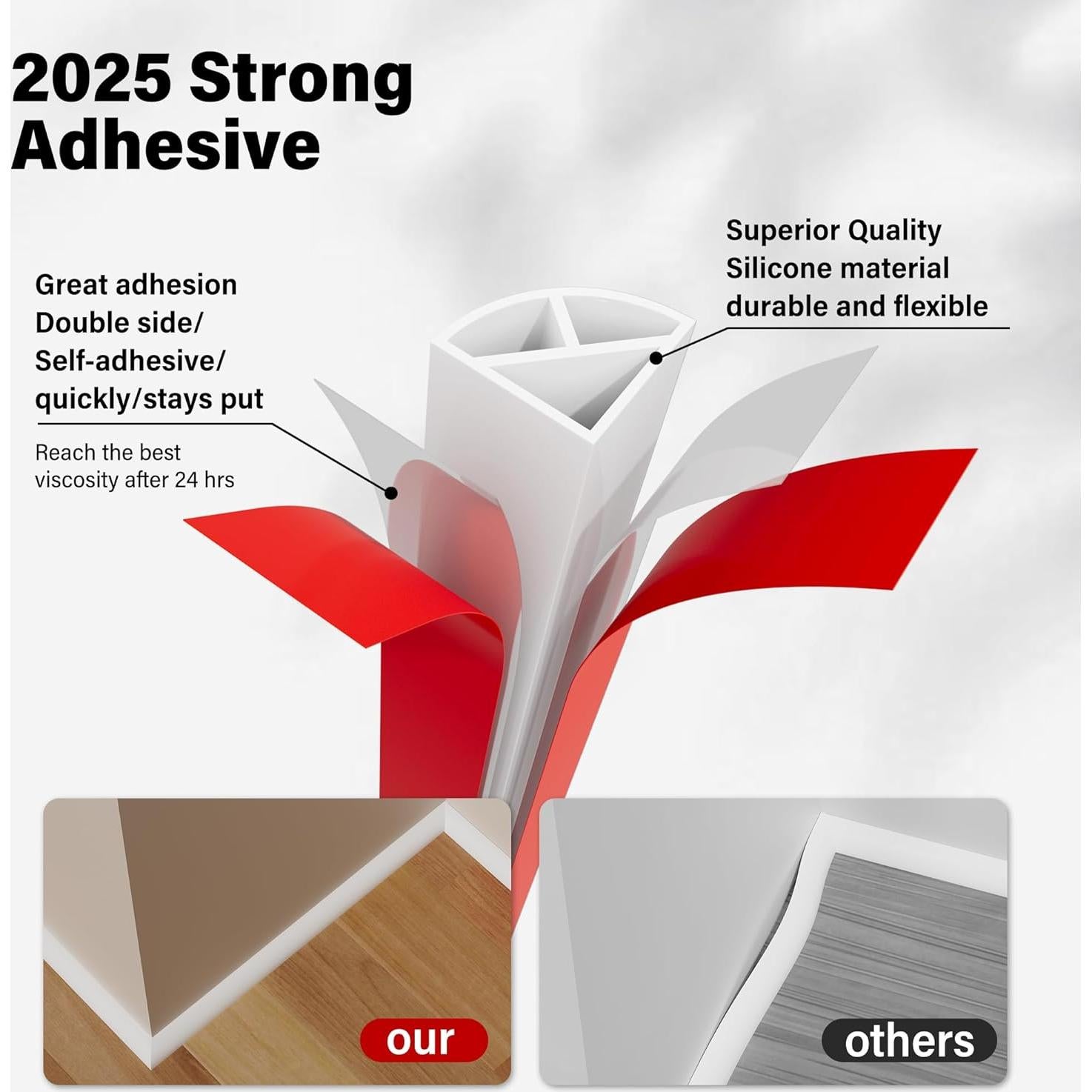 Moldura Cuarterona Flexible GCJUYA 299.72 cm Blanco Silicona