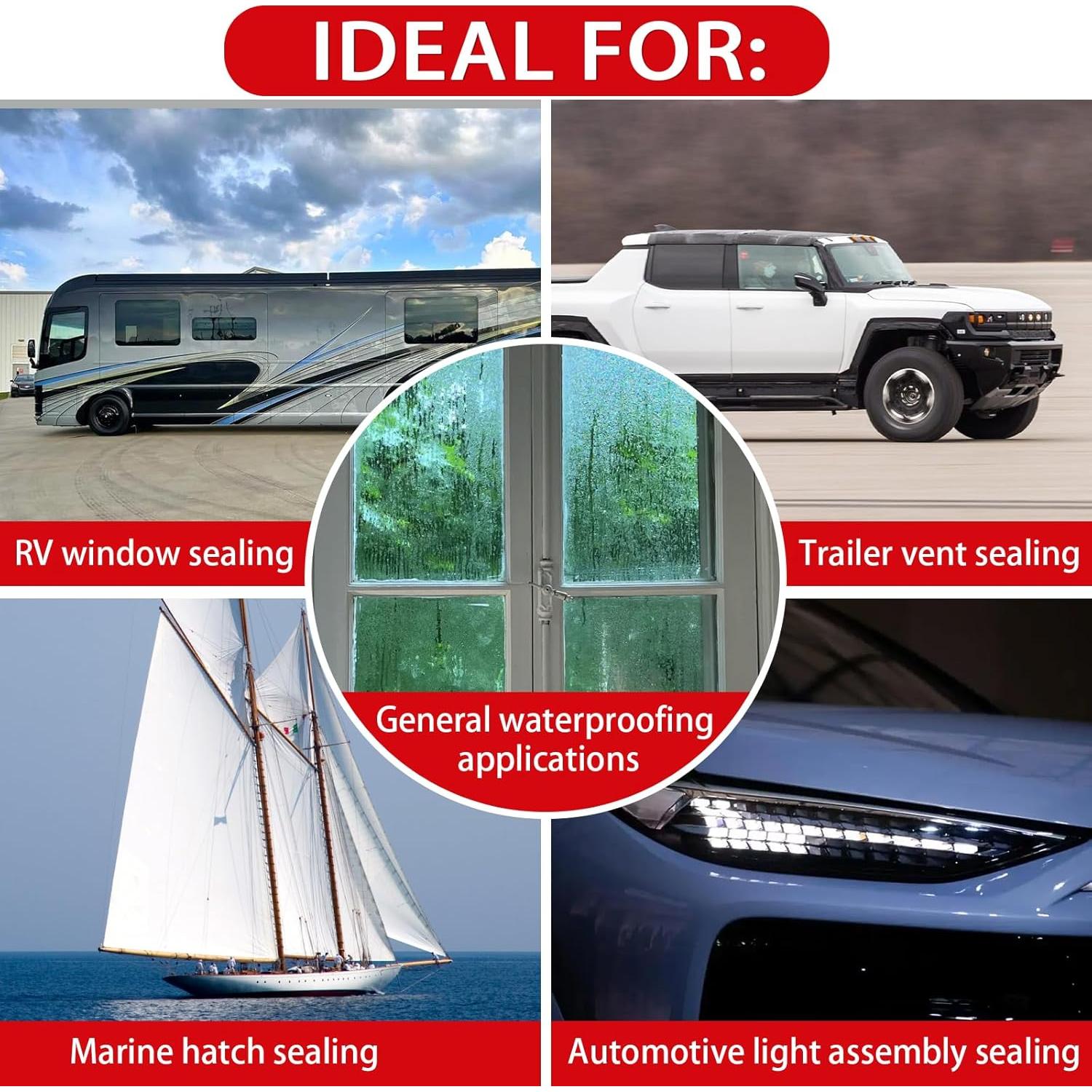 Cinta de Sellado Butílica QIEOTE Gris 3.96m x 0.79cm Impermeable