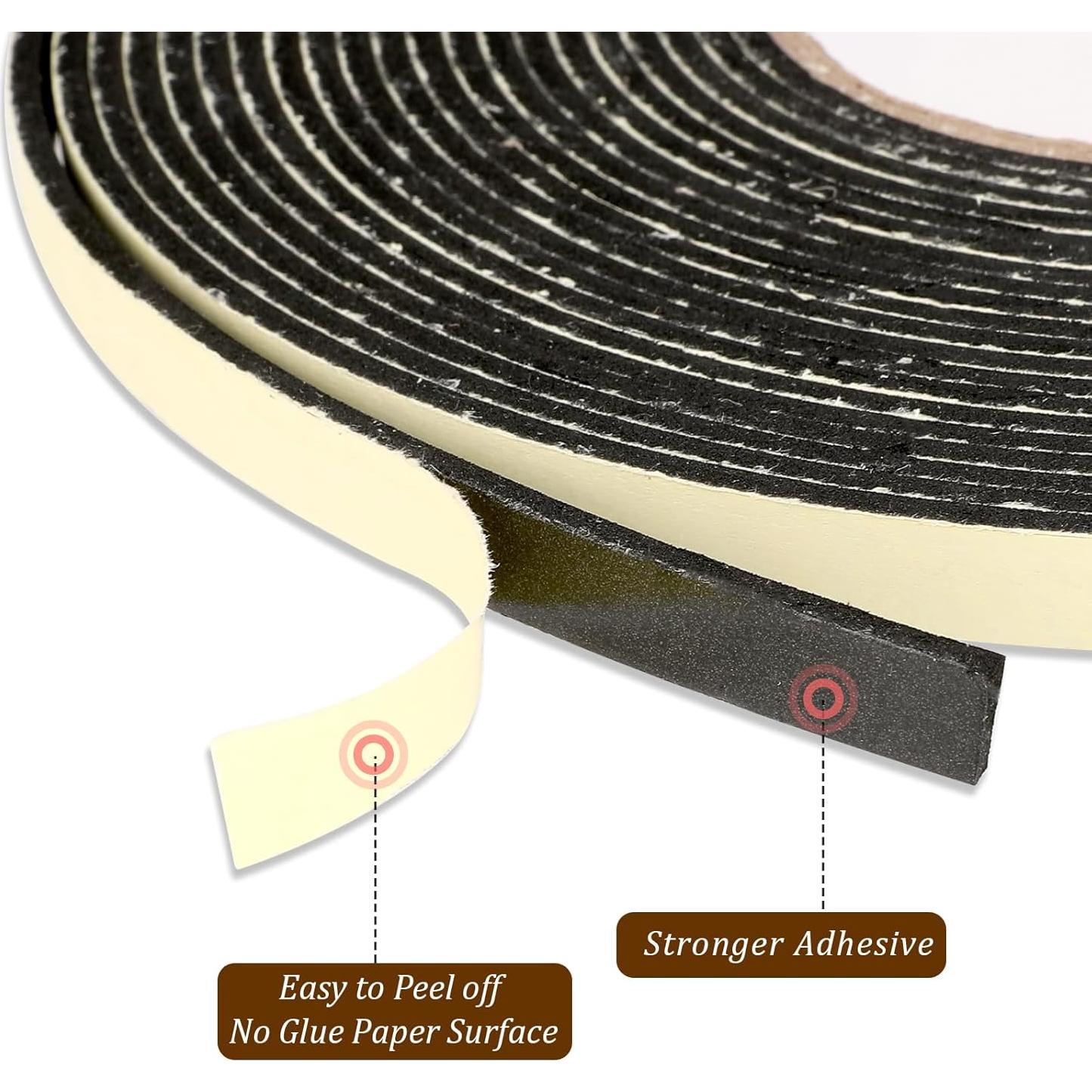 Cinta de Sellado Espuma EVA Sliverdew 15m 2mm x 10mm Negra