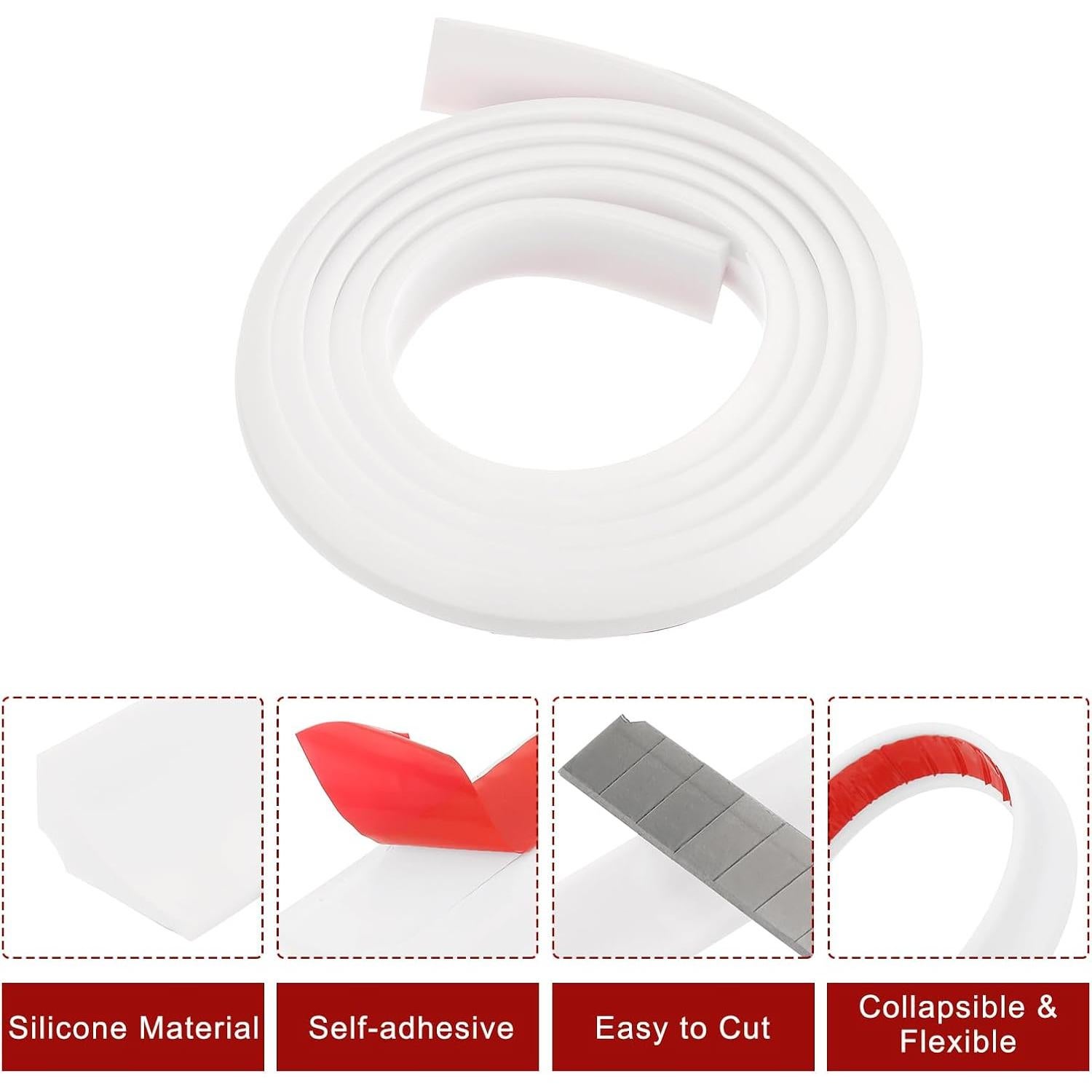 Barrera de Ducha Plegable uxcell 200 cm Silicona Impermeable