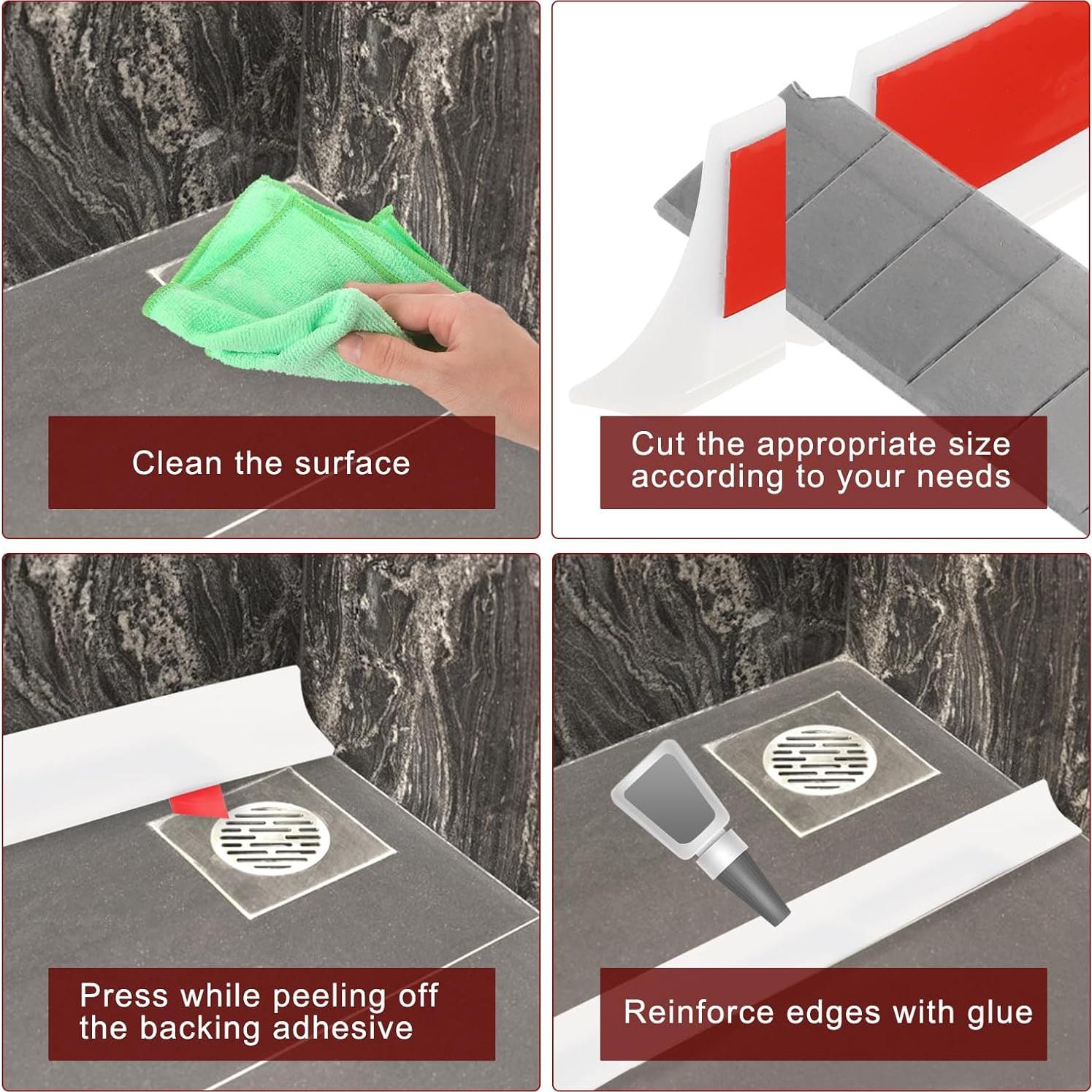 Barrera de Ducha Plegable uxcell 200 cm Silicona Impermeable