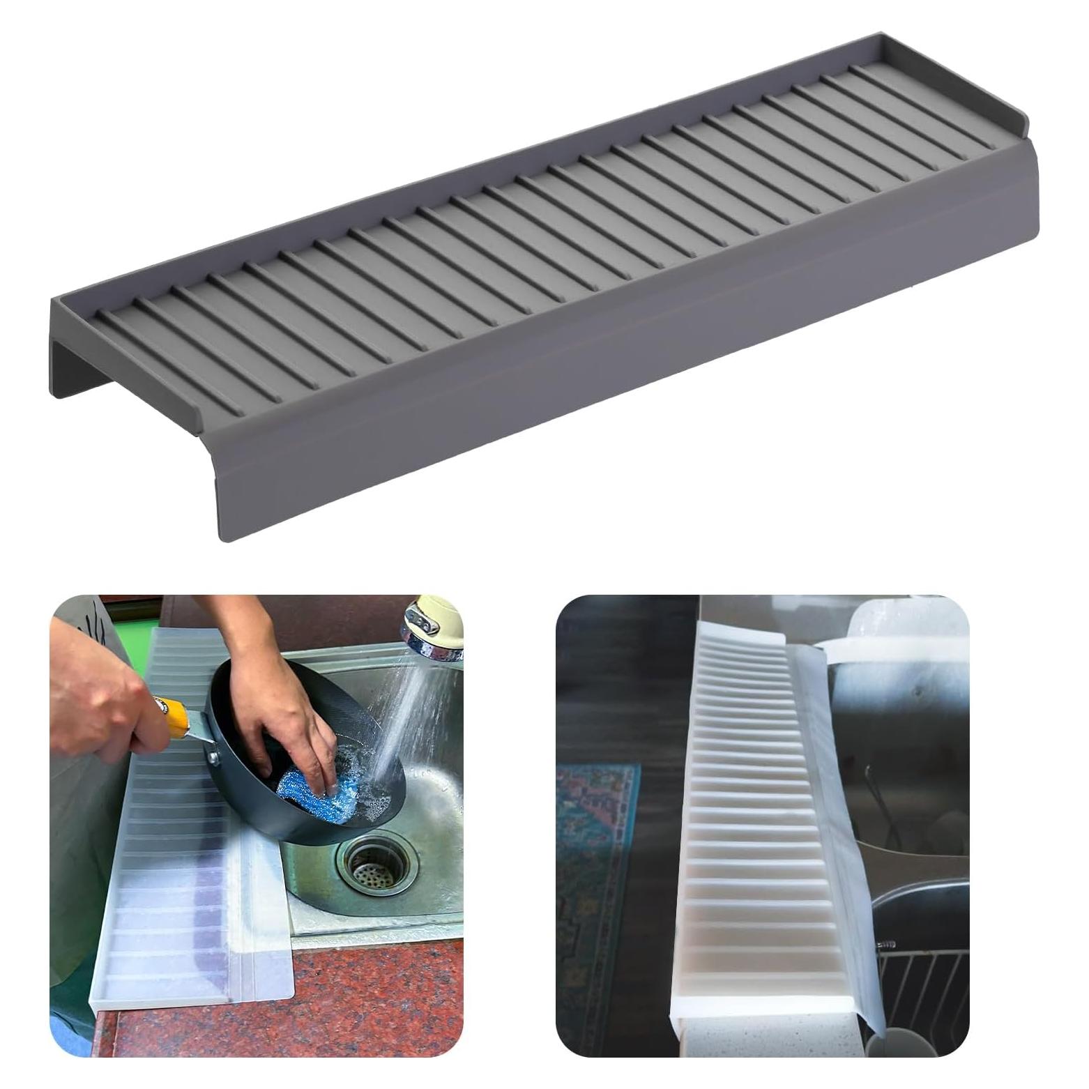 Protector de Borde de Fregadero Silicona YLOGUY 50.8x10.16cm Gris