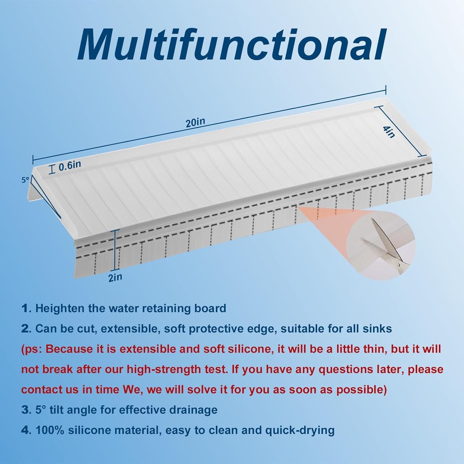 Protector de Borde de Fregadero Silicona YLOGUY 50.8x10.16cm Gris