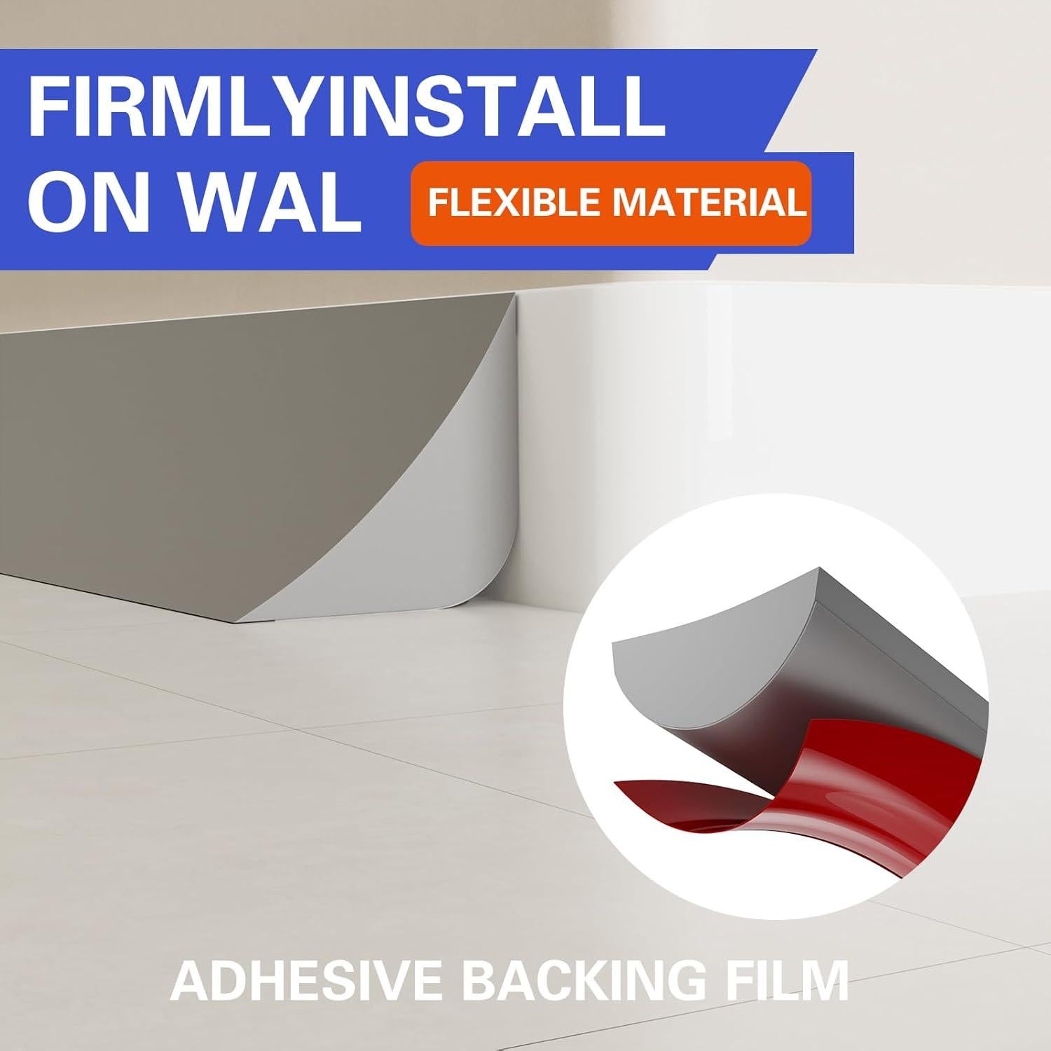 Moldura Flexible Autoadhesiva WURJHSONG 6.1m Gris Impermeable