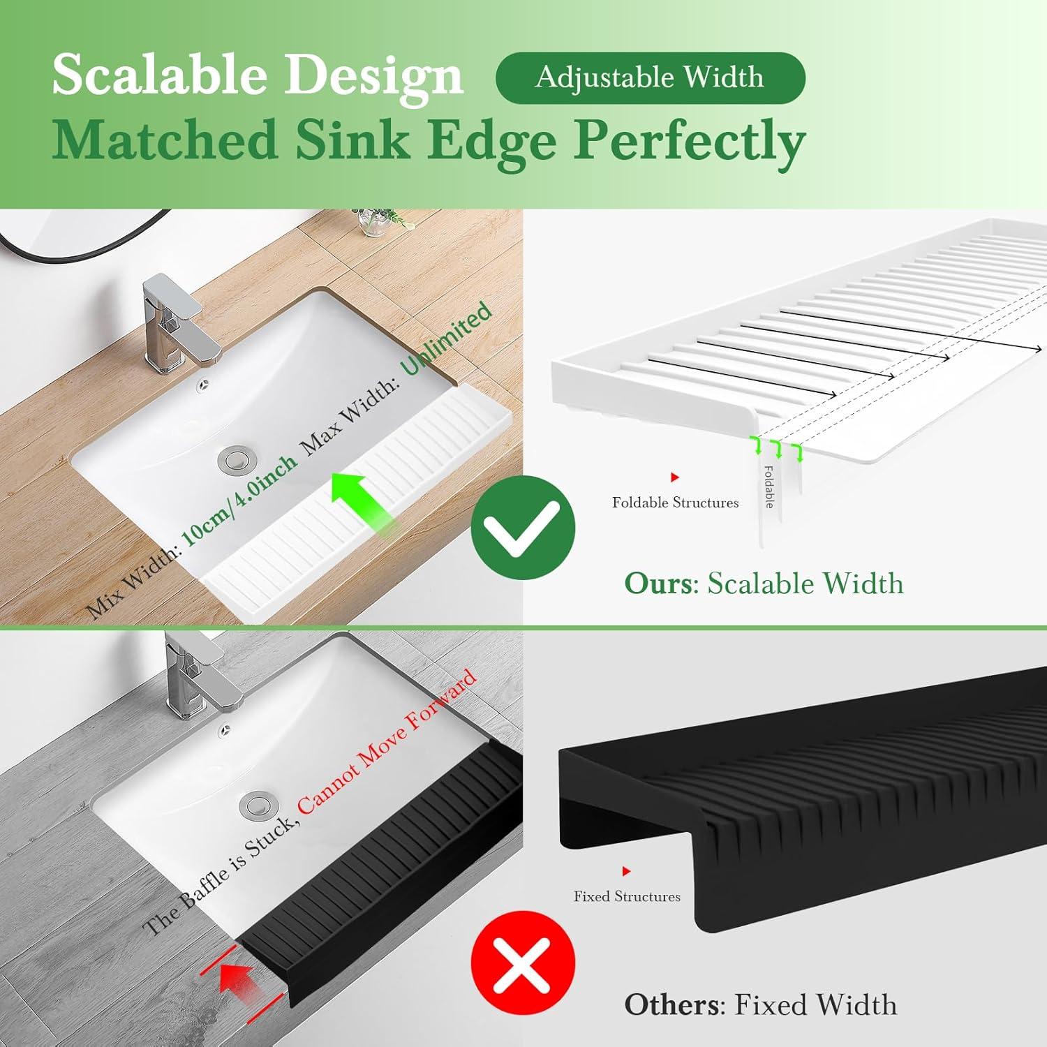 Protector de Borde de Fregadero Silicona BUQ 50cm Blanco