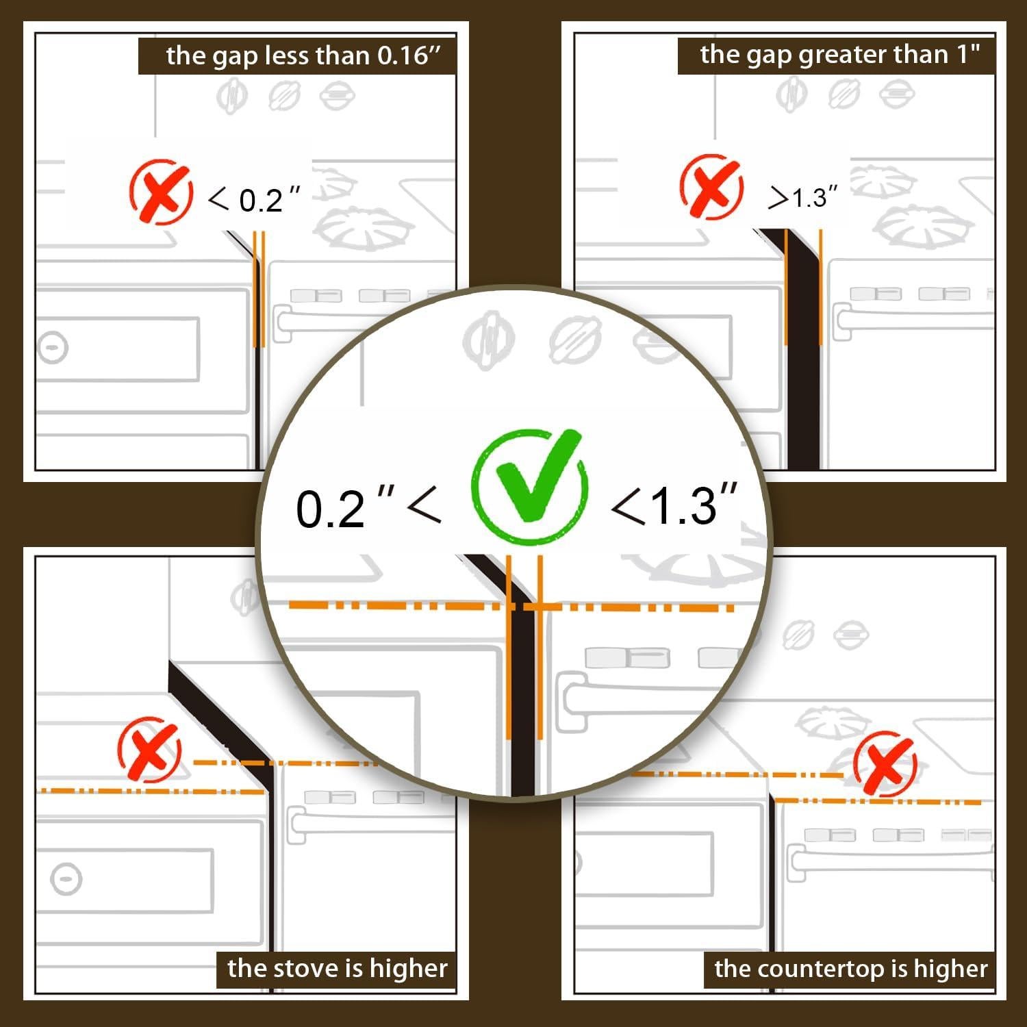 Cubierta de Espacio entre Estufa y Encimera Gosmol 53.34 cm Negra