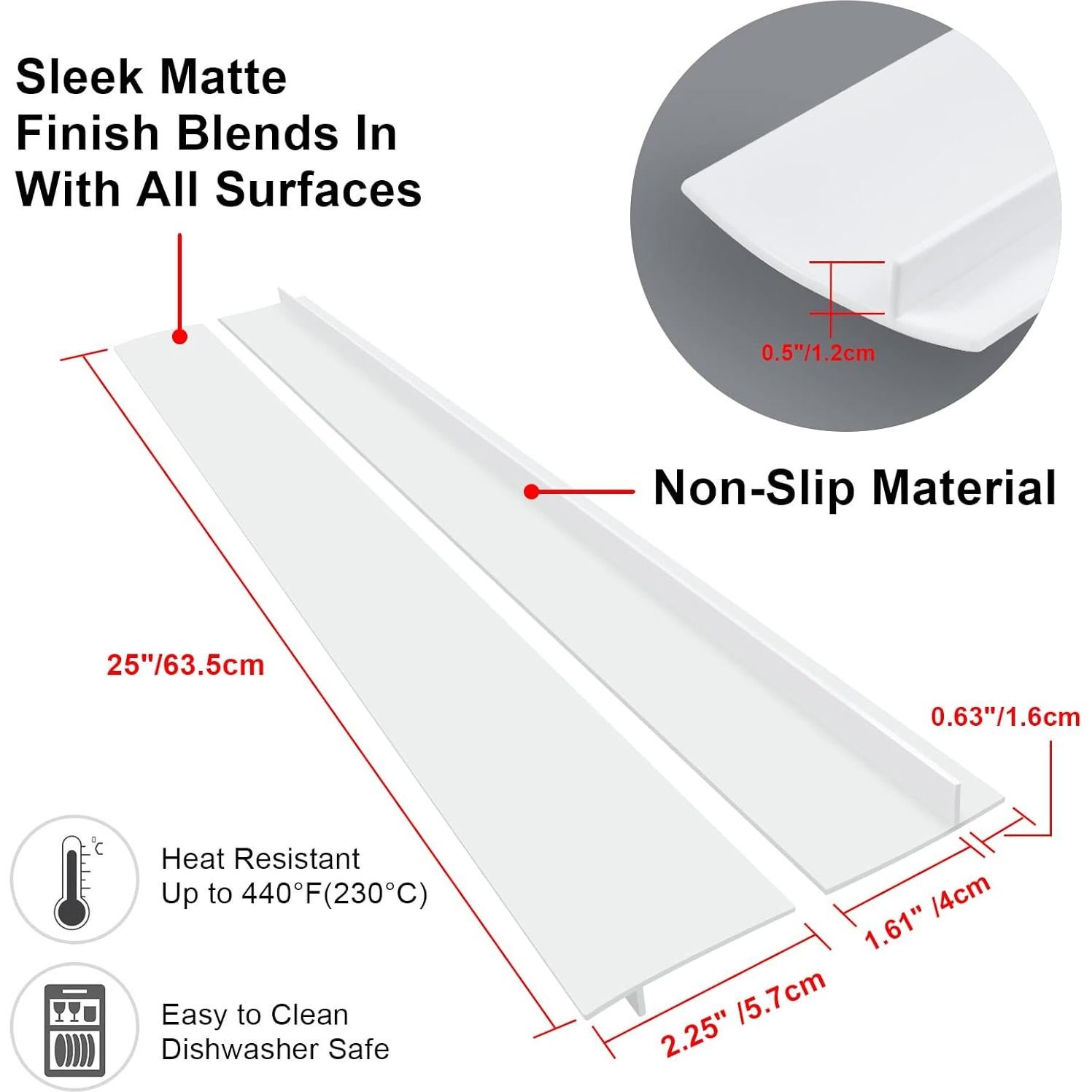 Cubierta de Espacio entre Estufa y Encimera SameTech 63.5cm Blanco