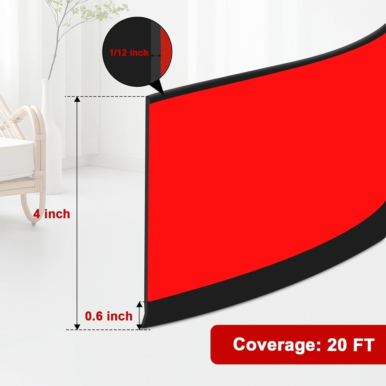 Moldura de Zócalo Flexible Autoadhesiva Storystore 10cm x 6m Negra