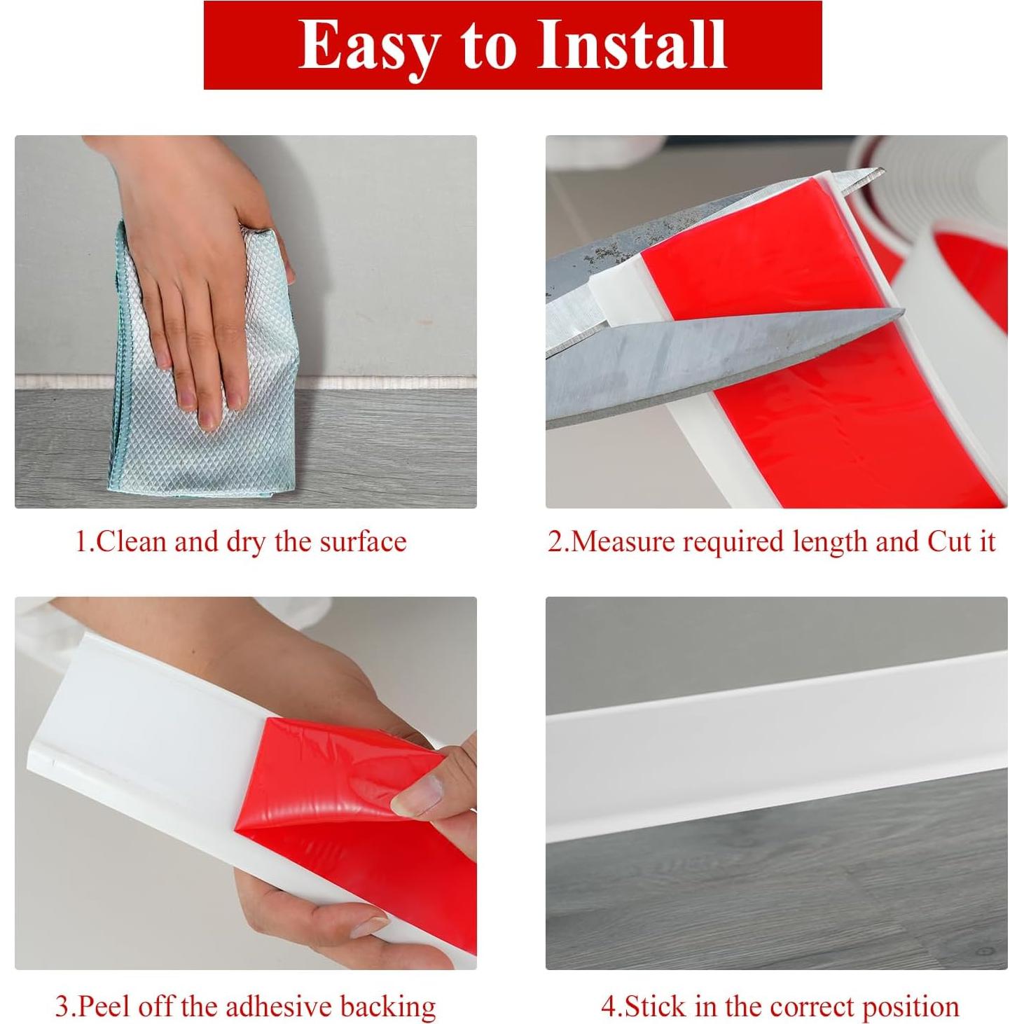 Moldura de Zócalo Autoadhesiva SUJIAMEI 5.4cm x 6.1m Blanca