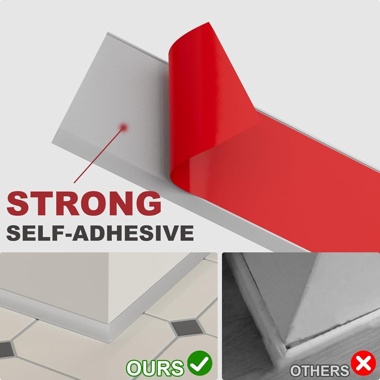 Moldura de Zócalo Autoadhesiva Frantie 6.1m Vinilo Flexible