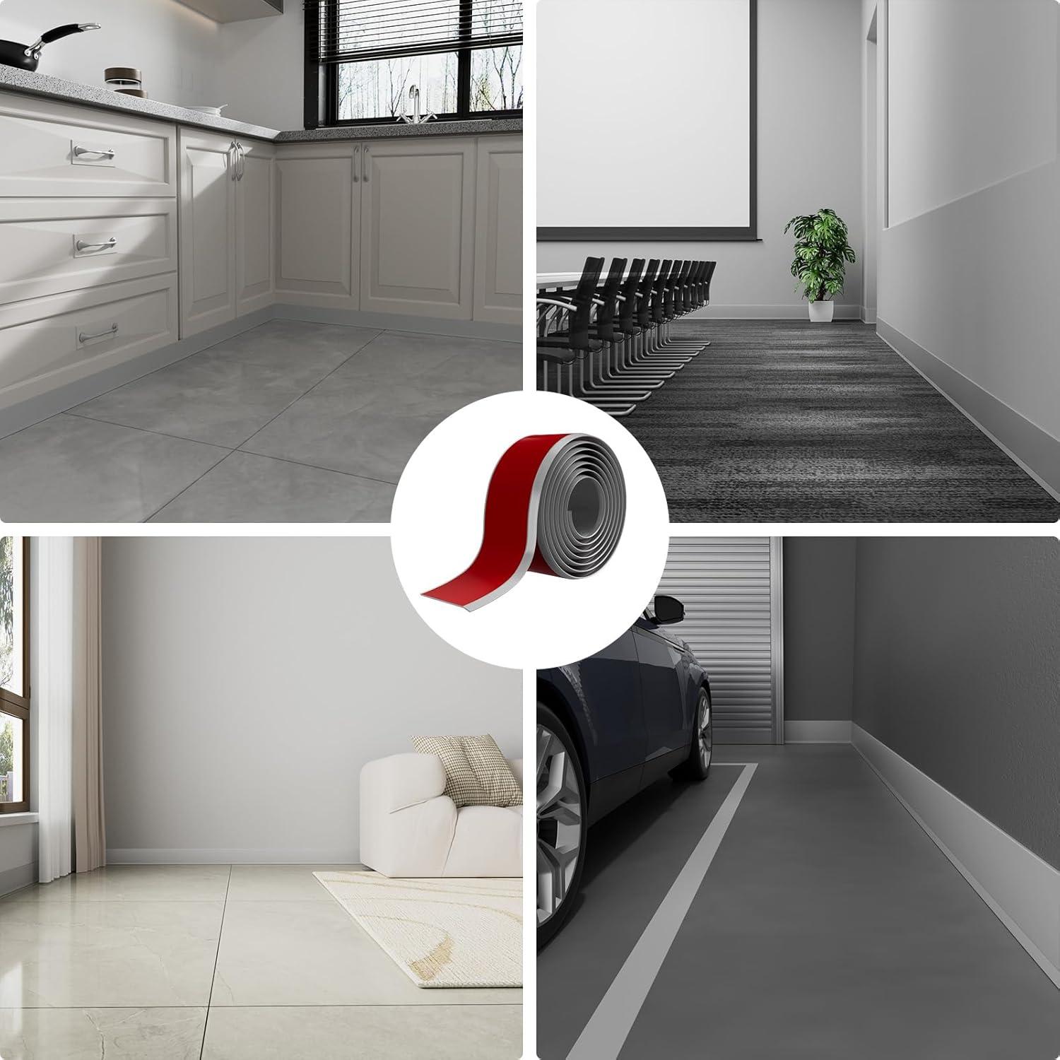 Moldura de Zócalo Autoadhesiva Frantie 6.1m Vinilo Flexible