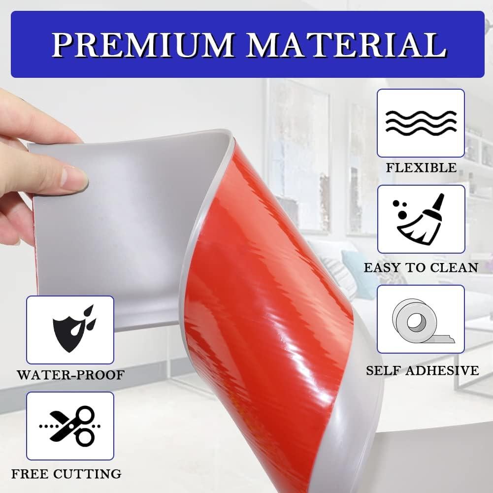 Moldura de Zócalo Flexible Autoadhesiva LSGCQ 10cm x 6m Gris