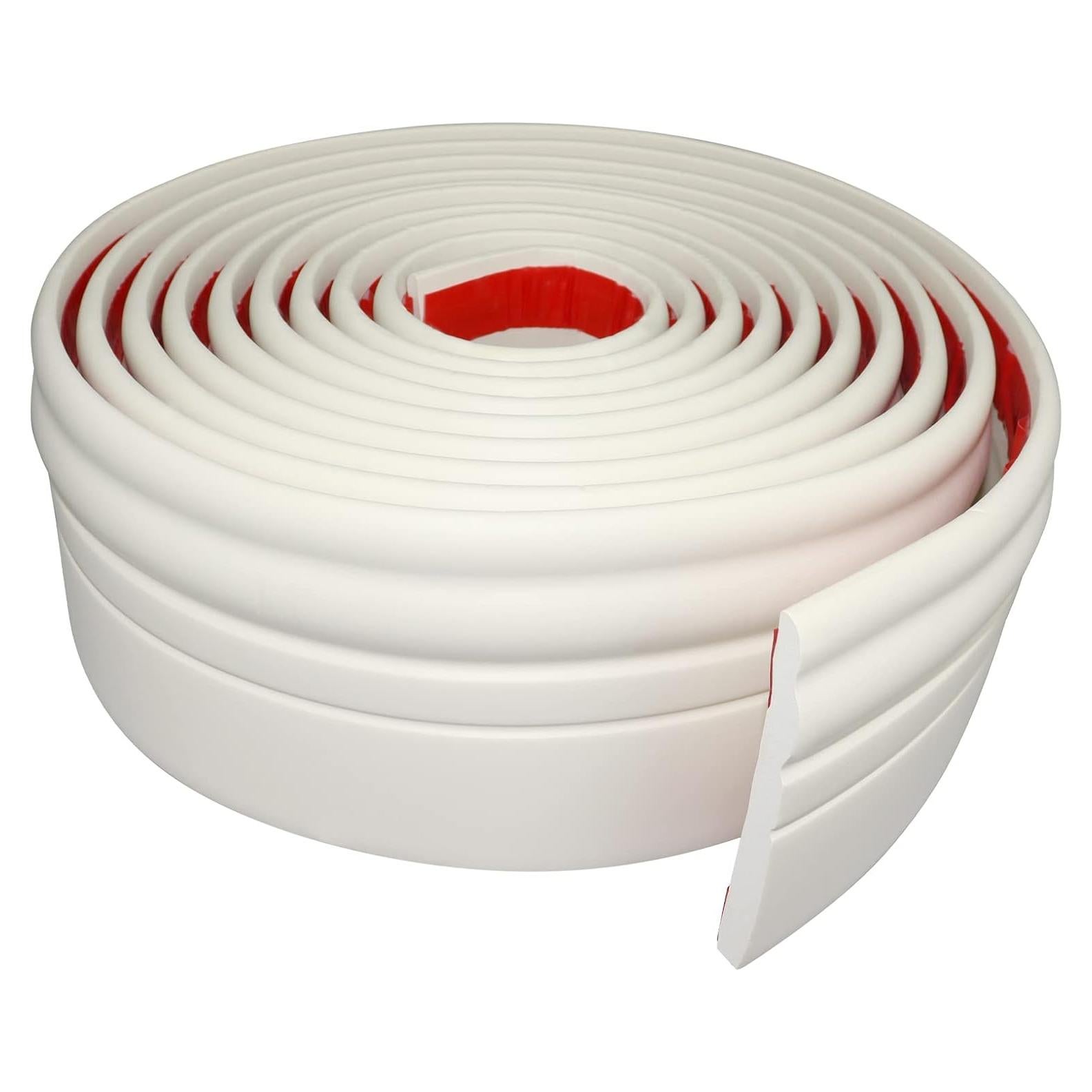 Moldura de Base Autoadhesiva FONUNO 10.16 cm x 5 m Blanco Crema