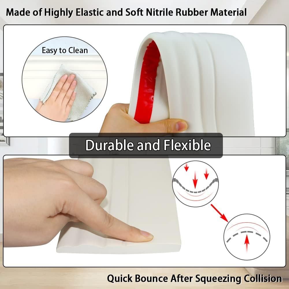 Moldura de Base Autoadhesiva FONUNO 10.16 cm x 5 m Blanco Crema