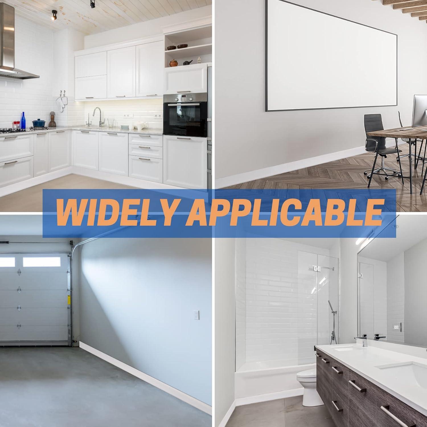 Moldura de Zócalo Flexible COUKIU 10.16 cm x 6.1 m Vinilo Blanco