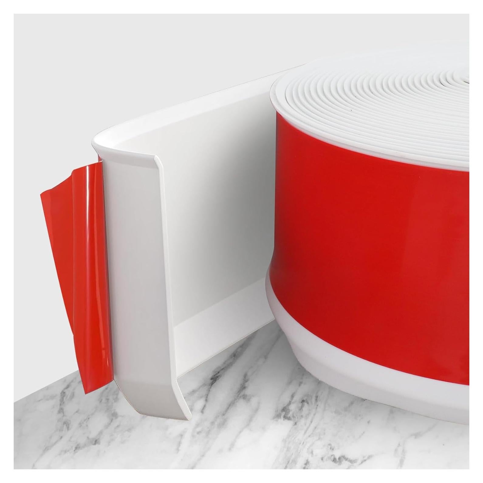 Moldura de Zócalo Flexible Stickgoo 10 cm x 6.1 m Blanca