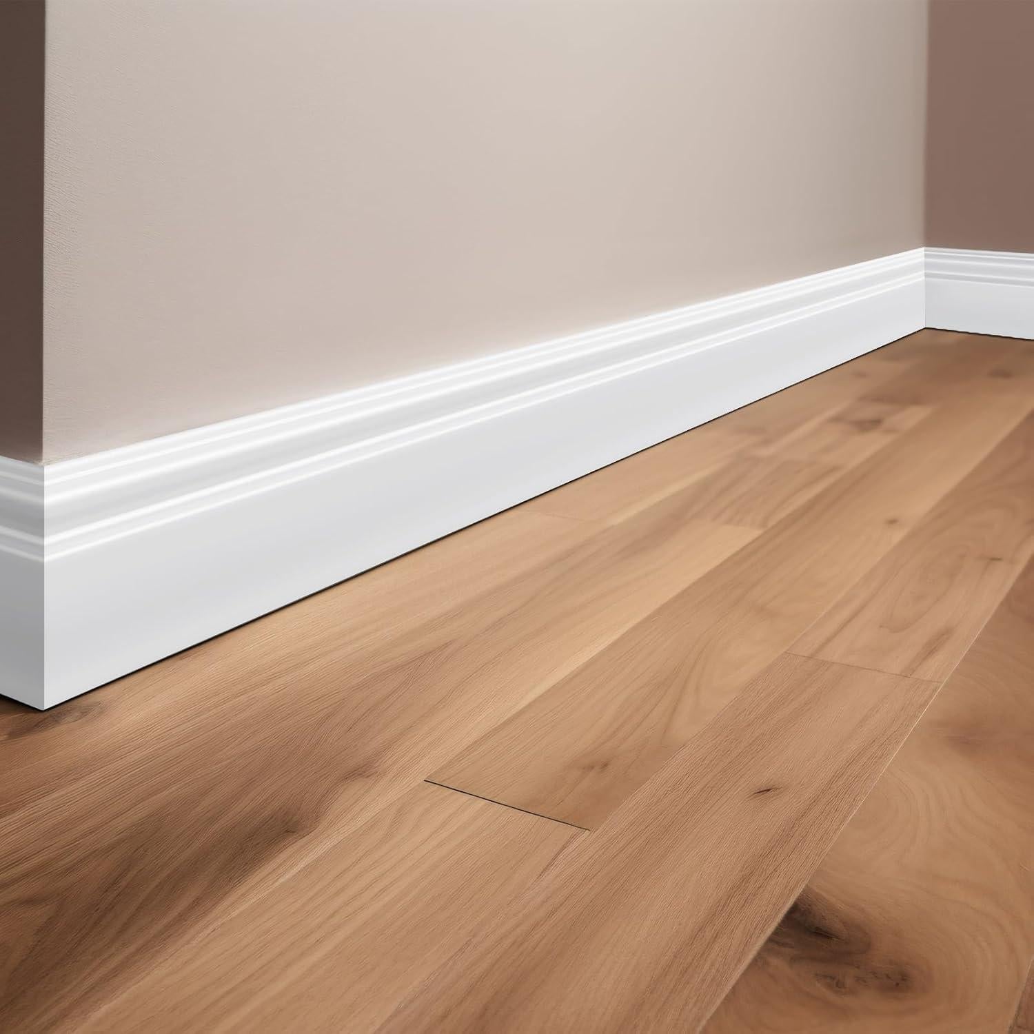 10 Piezas Moldura de Zócalo de PVC 100cm x 9cm Blanca