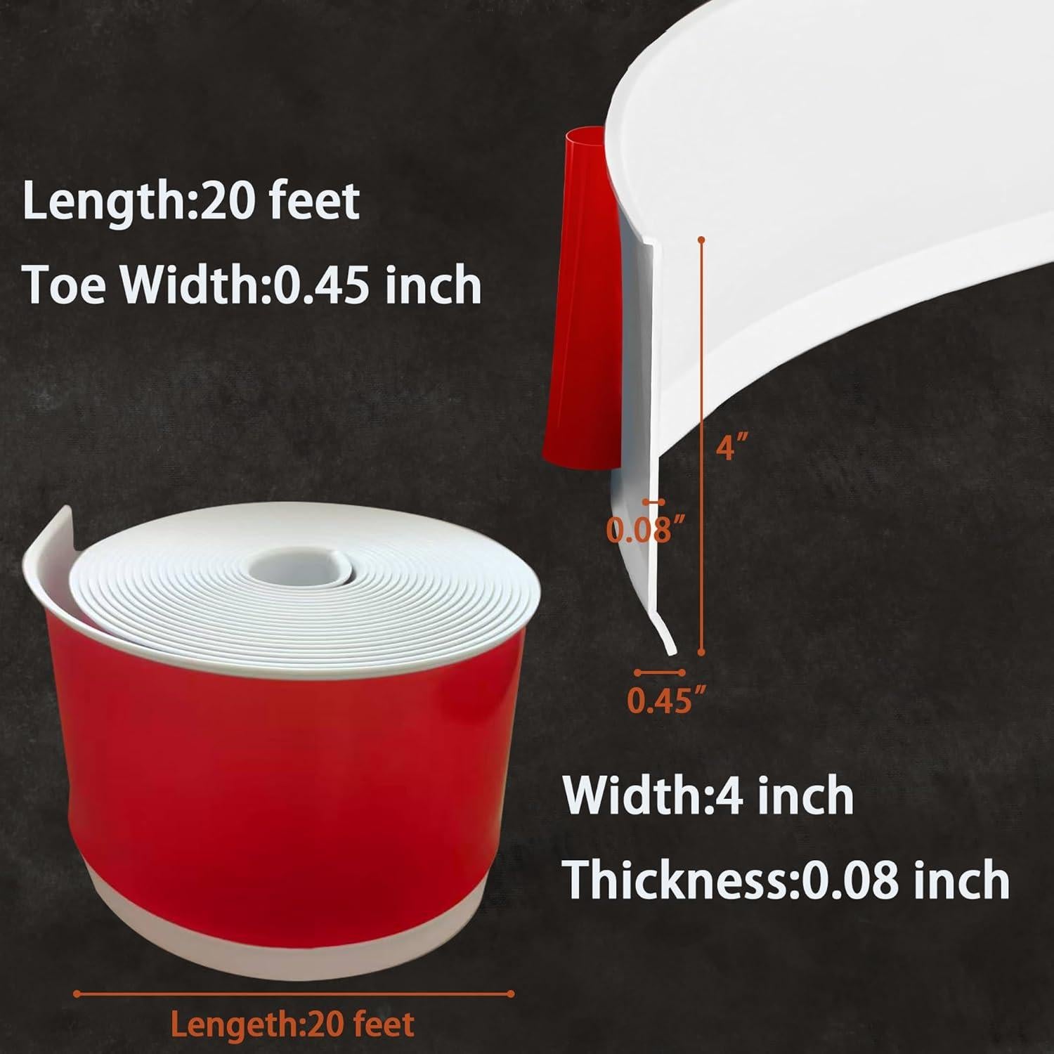 Moldura de Zócalo Flexible Daopu 20 pies Blanco Autoadhesiva