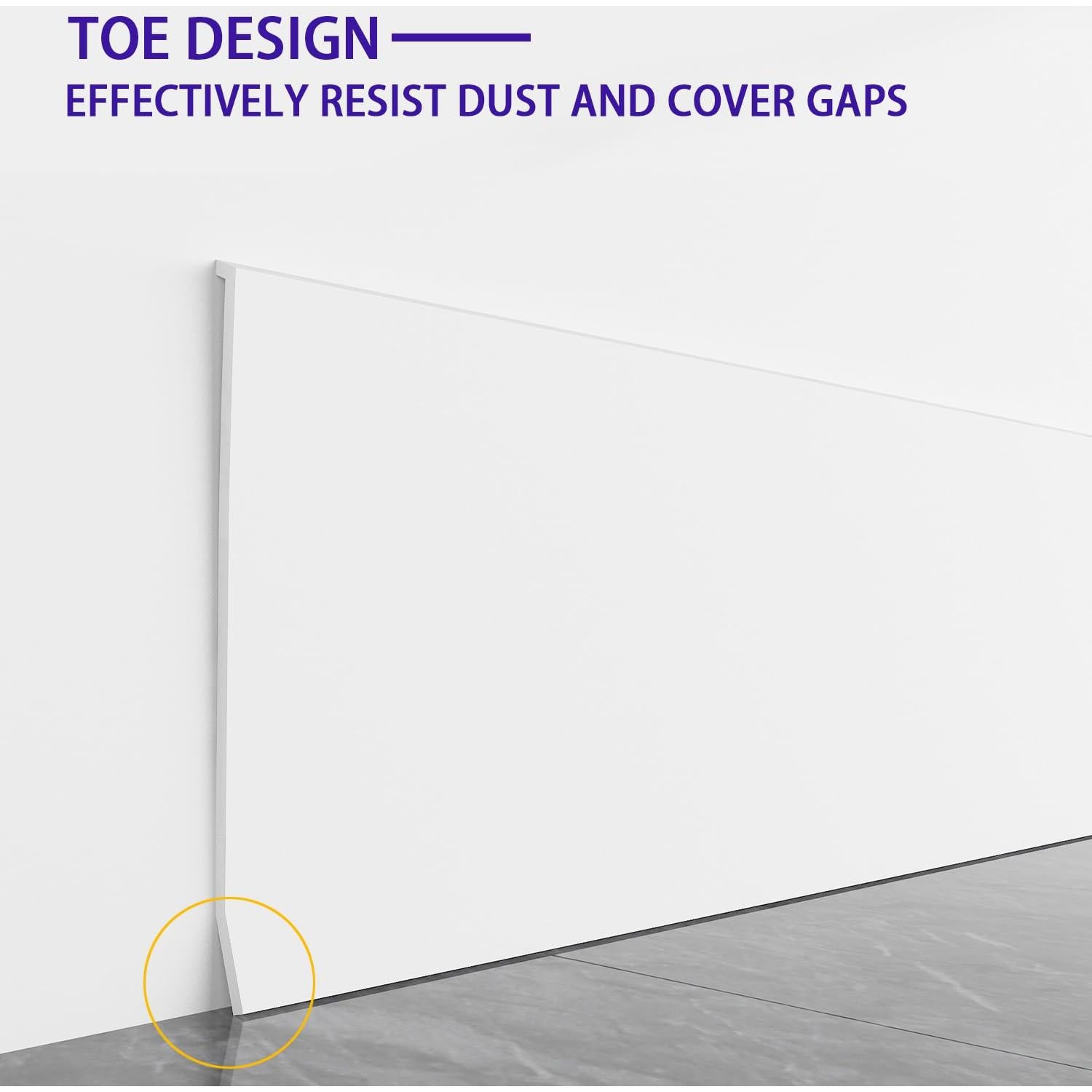 Moldura de Zócalo Flexible Daopu 20 pies Blanco Autoadhesiva