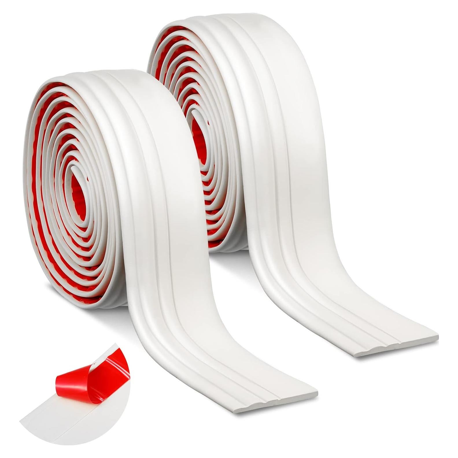 Moldura de Zócalo Autoadhesiva Sasylvia 2 Pcs 5m x 10cm Crema