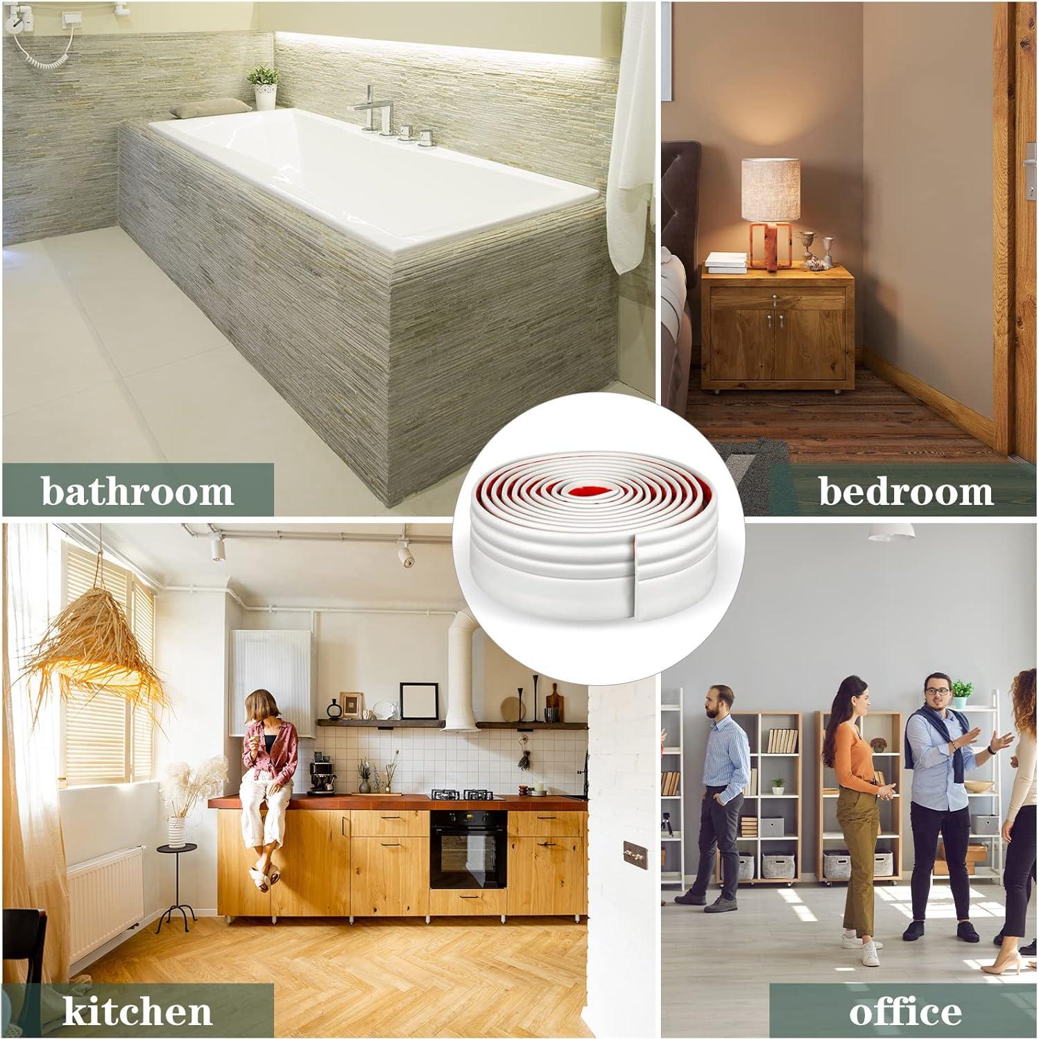 Moldura de Zócalo Autoadhesiva Sasylvia 2 Pcs 5m x 10cm Crema