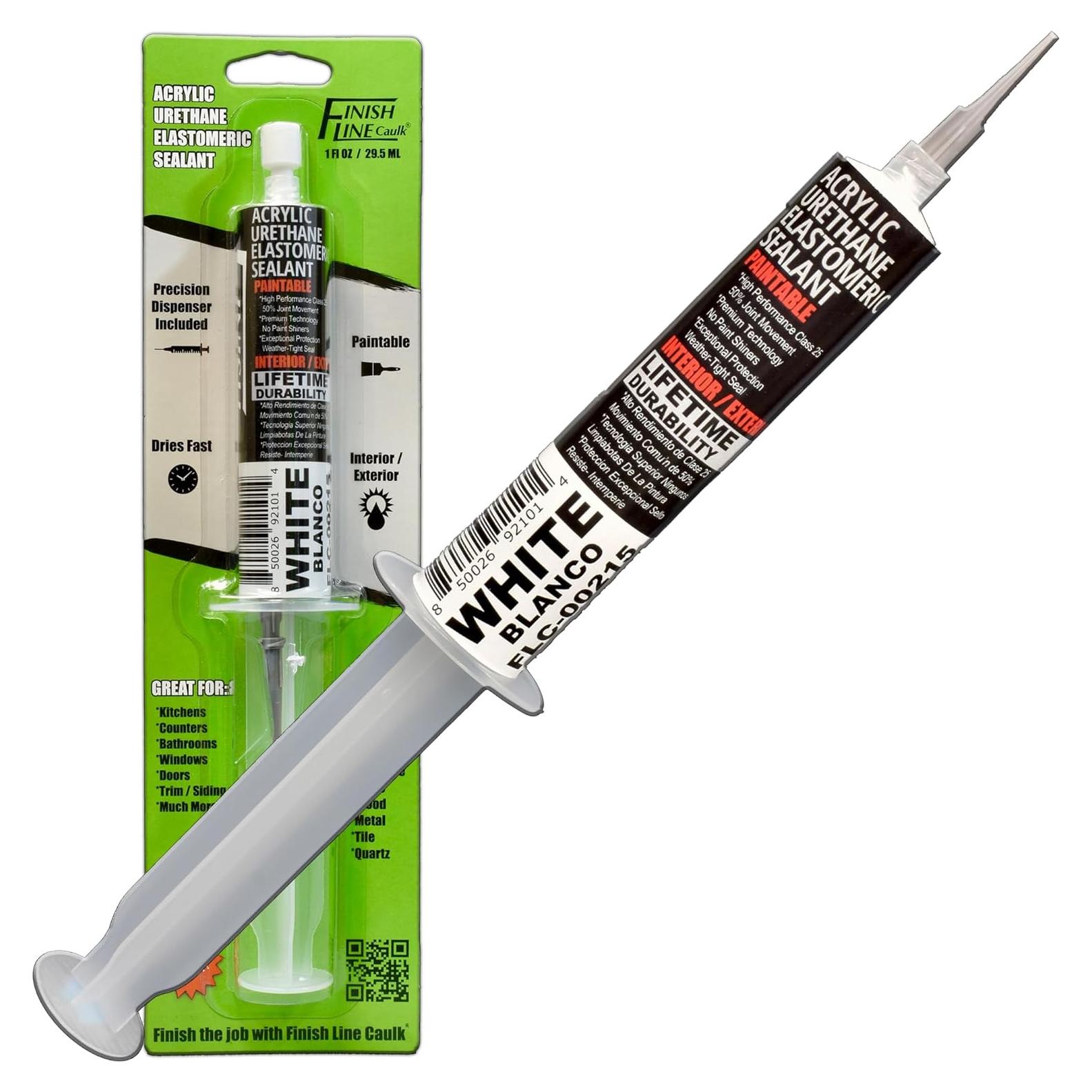 Sellador Elastomérico Uretano Acrílico Finish Line 28.35 g Blanco