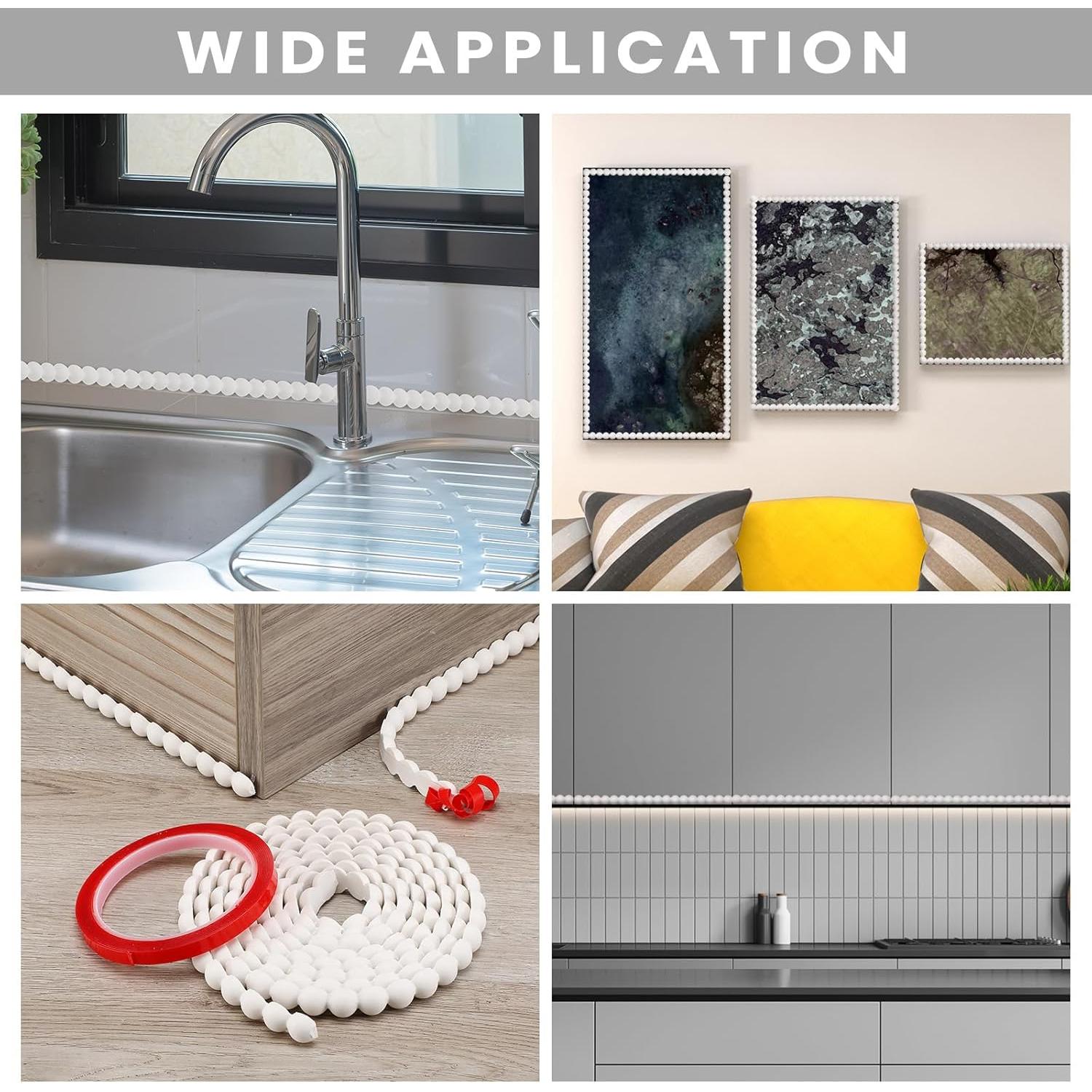 Moldura Flexible Autoadhesiva Leinuosen 3m Blanco 15mm Decorativa