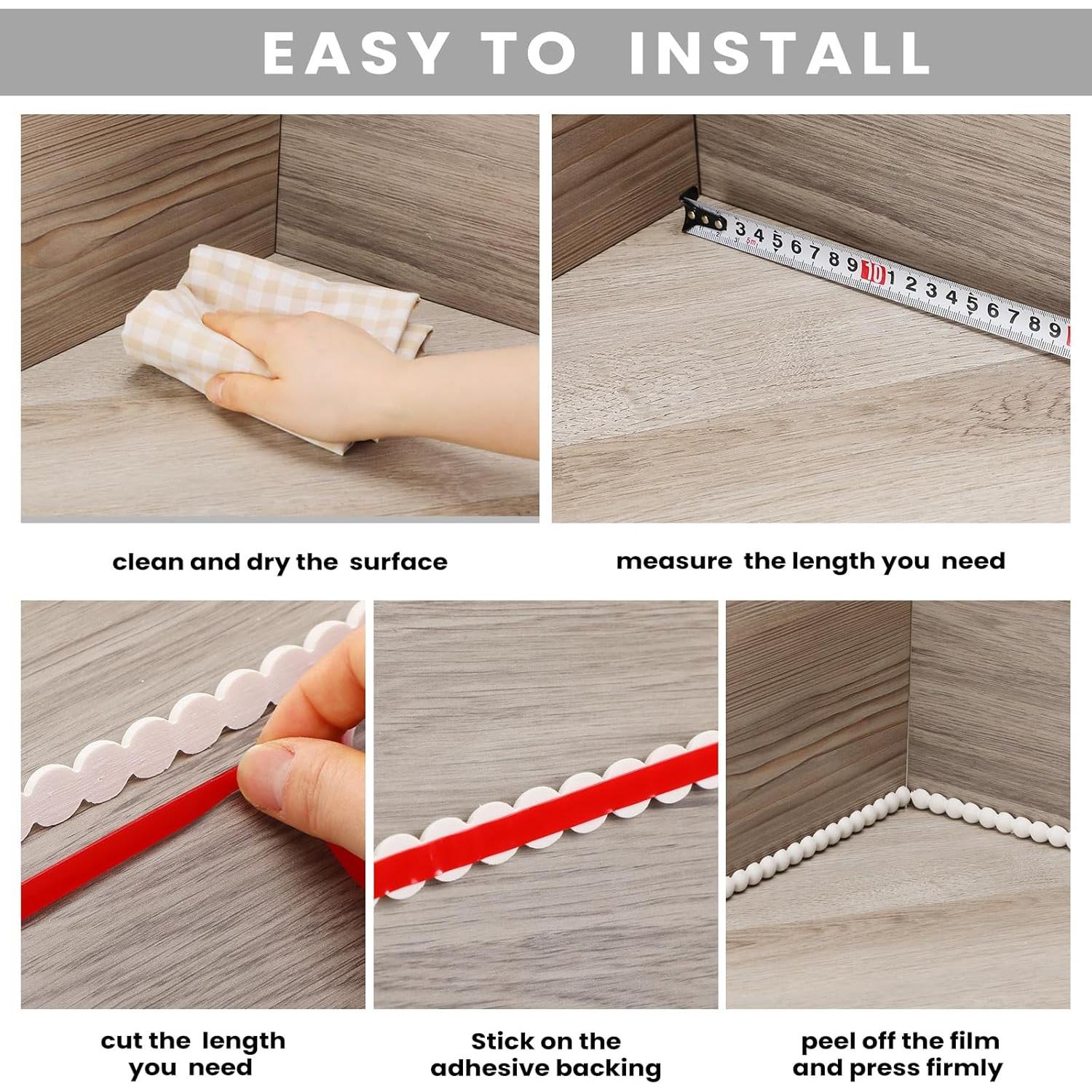 Moldura Flexible Autoadhesiva Leinuosen 3m Blanco 15mm Decorativa