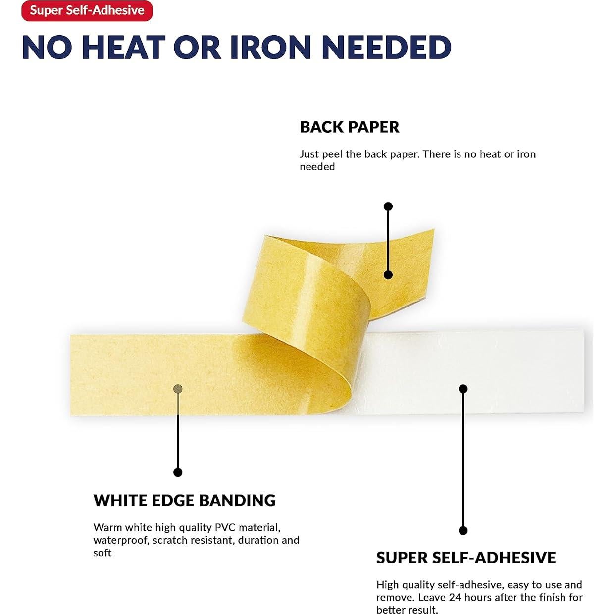 Cinta Biselada Autoadhesiva PVC Blanco 19 mm x 7.62 m para Muebles