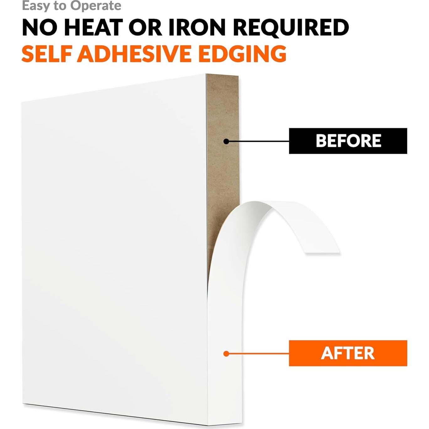 Banda de Borde de PVC Blanca Autoadhesiva 1.9 cm x 7.62 m