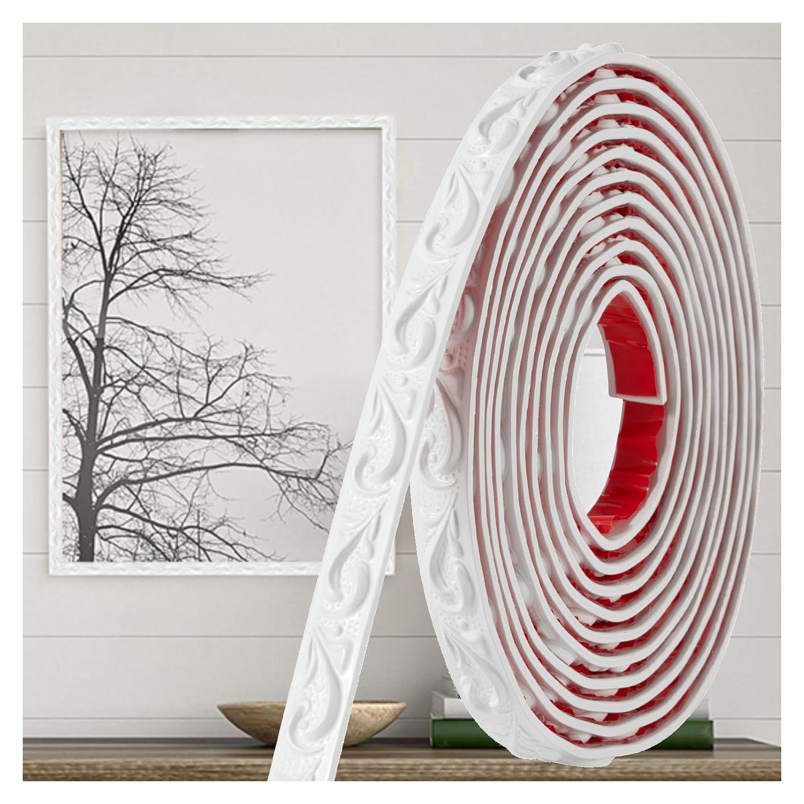 Moldura de Corona Autoadhesiva Blanca KIJOU 5m x 2cm PVC