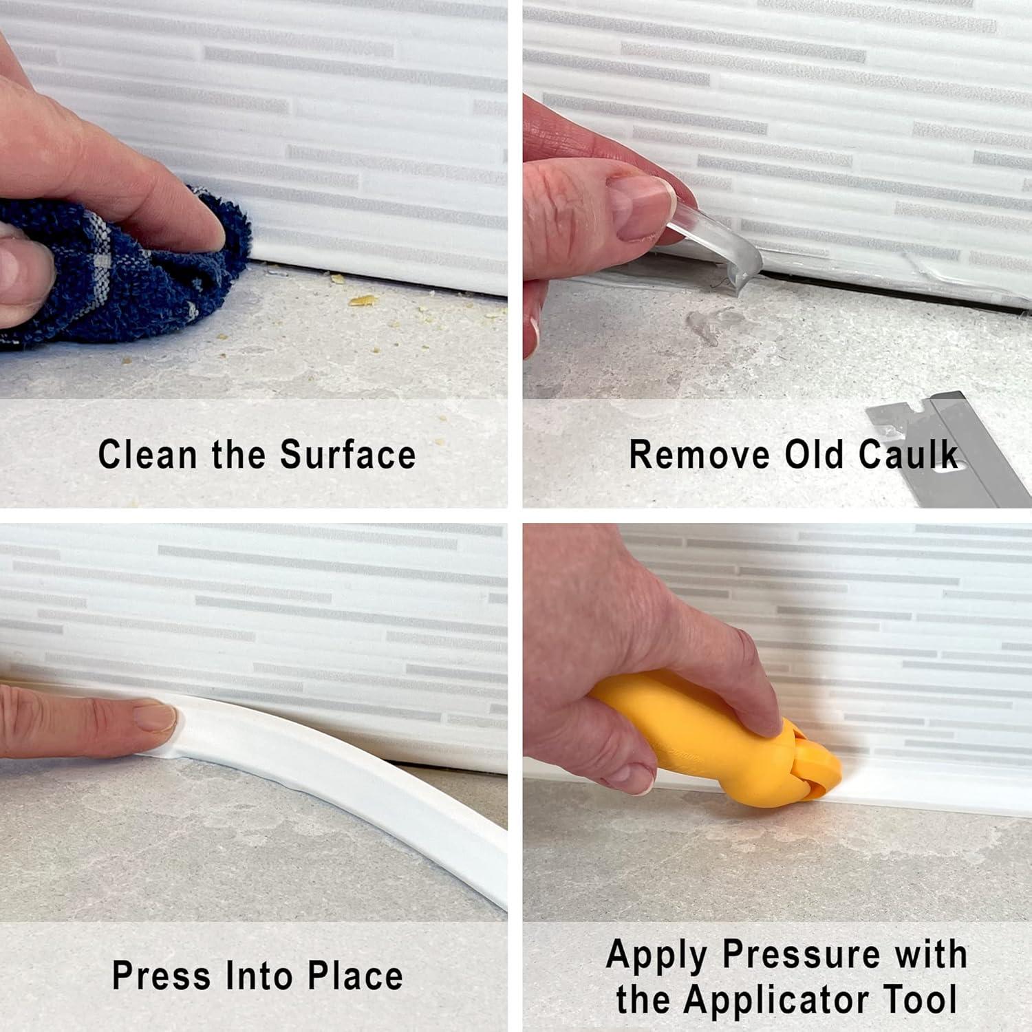 Kit de Moldura Flexible InstaTrim 1/2" x 6m Marrón - Calafateo Rápido