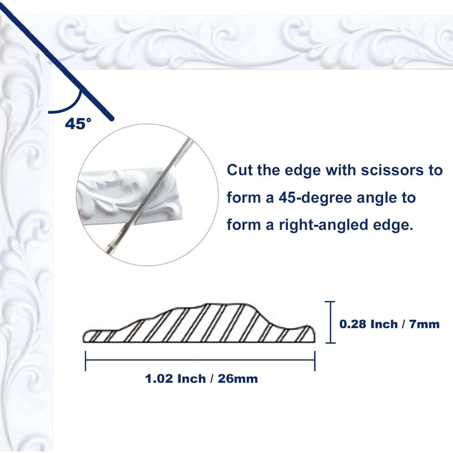 Moldura de Pared Autoadhesiva Duzzy 5 Metros PVC Blanco