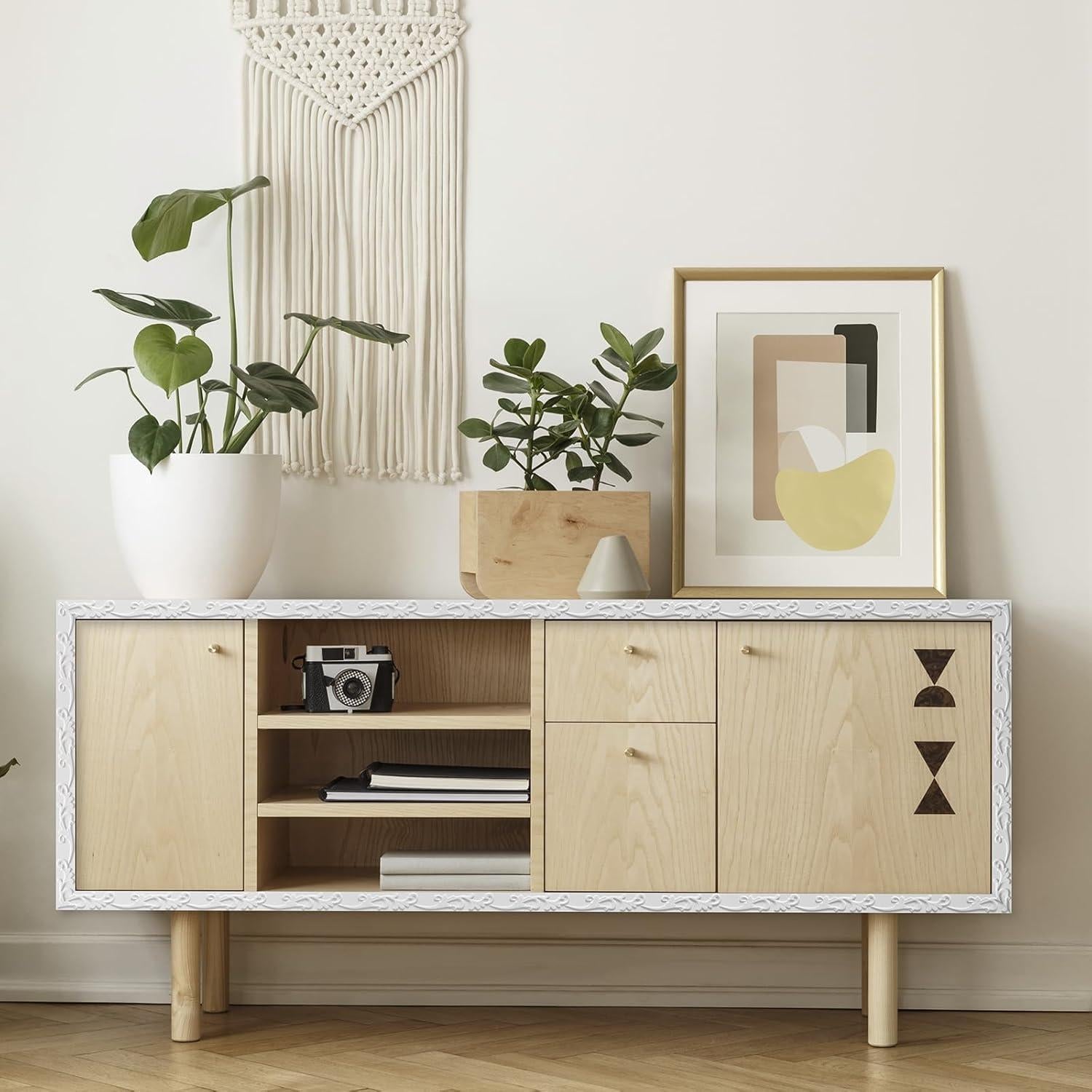 Moldura de Pared Autoadhesiva Duzzy 5 Metros PVC Blanco